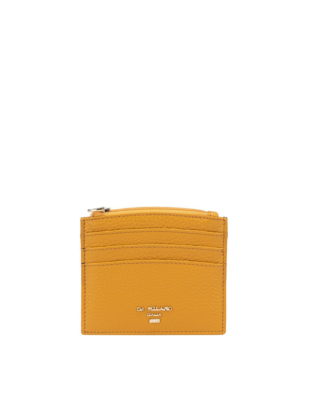 

Da Milano Textured Leather Card Holder, Yellow