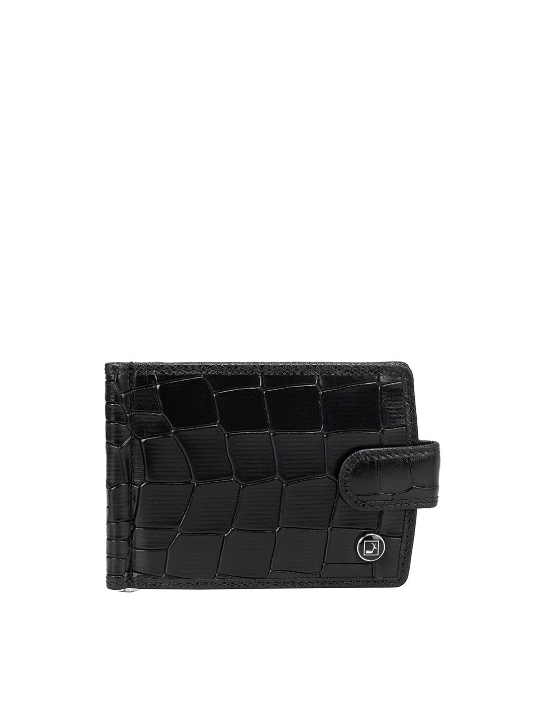 

Da Milano Textured Leather Money Clip, Black