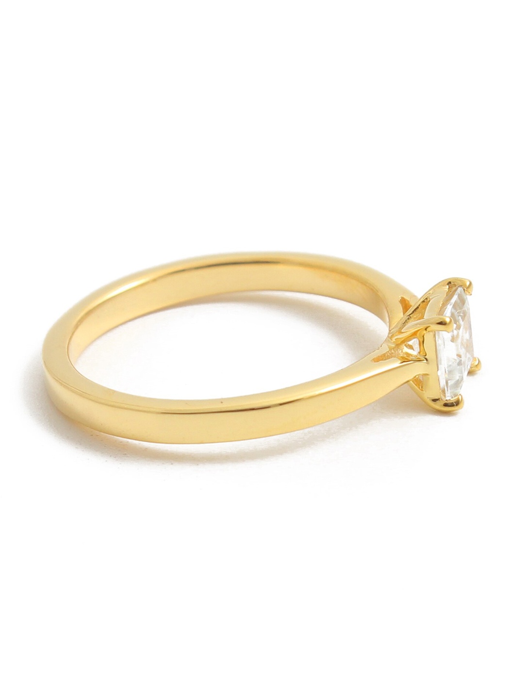 

HIFLYER JEWELS 92.5 Sterling Silver Gold-Plated CZ-Studded Ring
