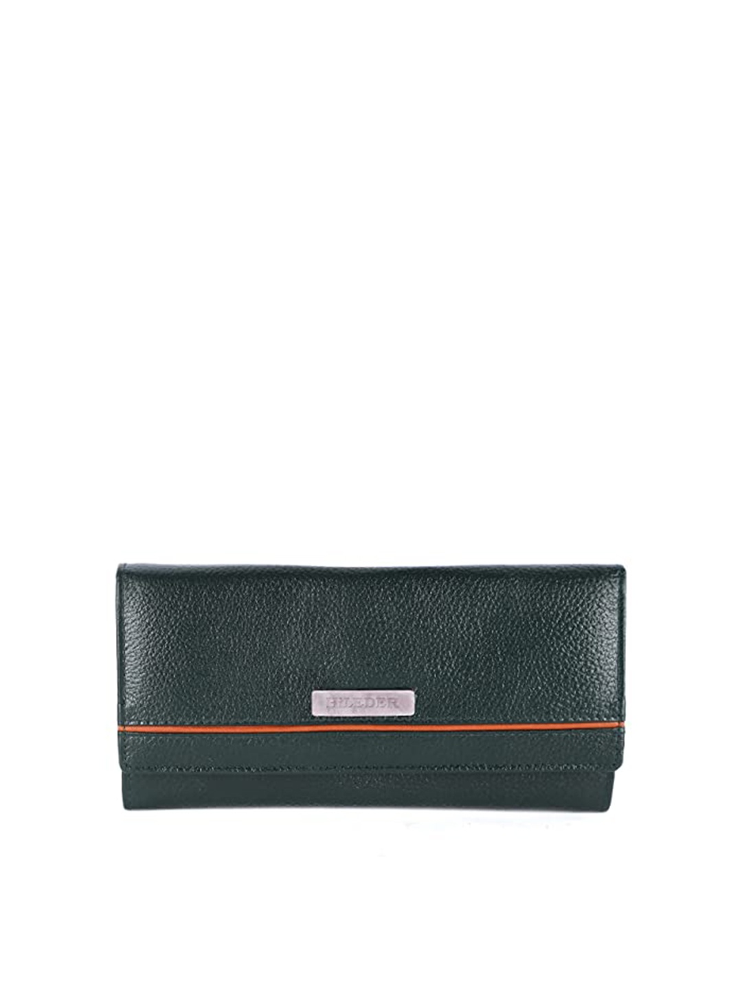 

HiLEDER Textured Leather Envelope Wallet, Green