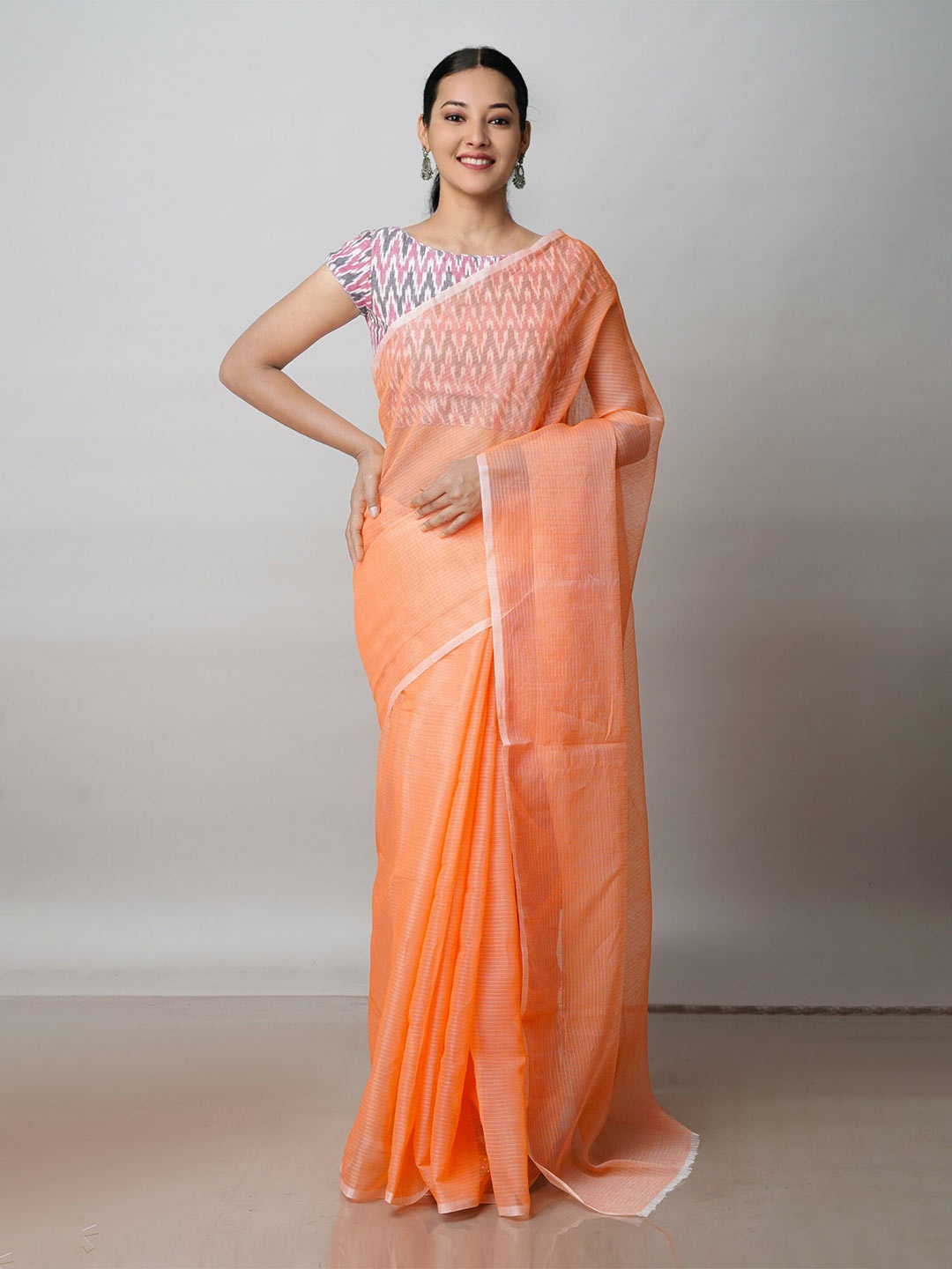 

Unnati Silks Pure Cotton Kota Saree, Peach