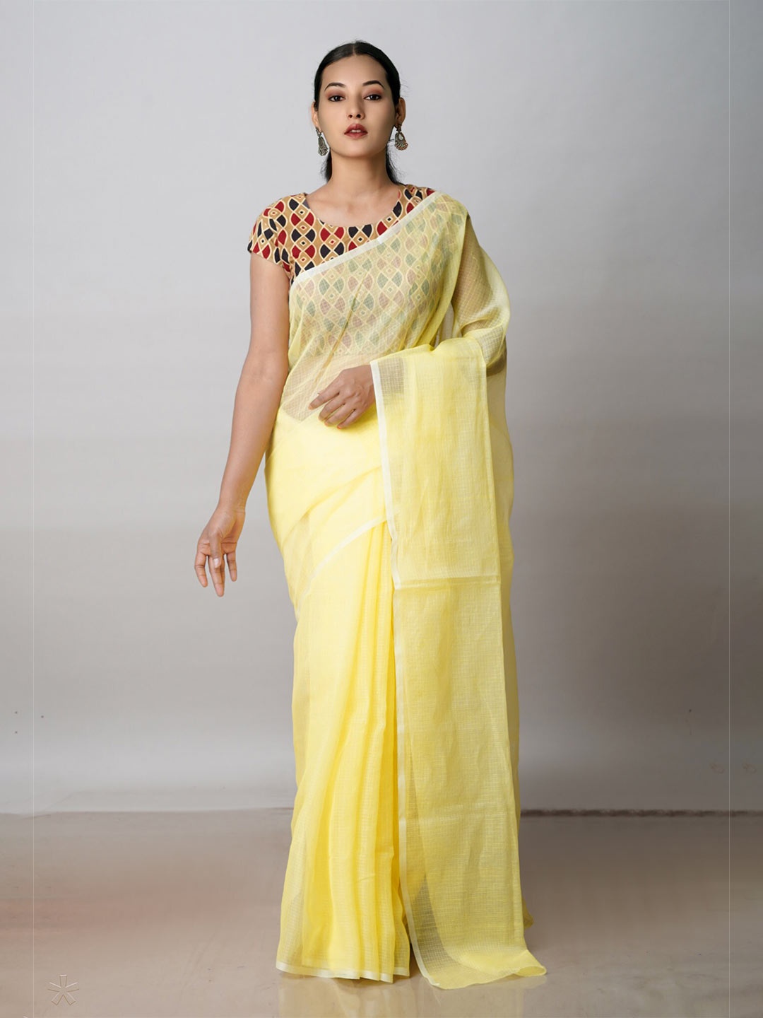 

Unnati Silks Pure Cotton Kota Saree, Yellow