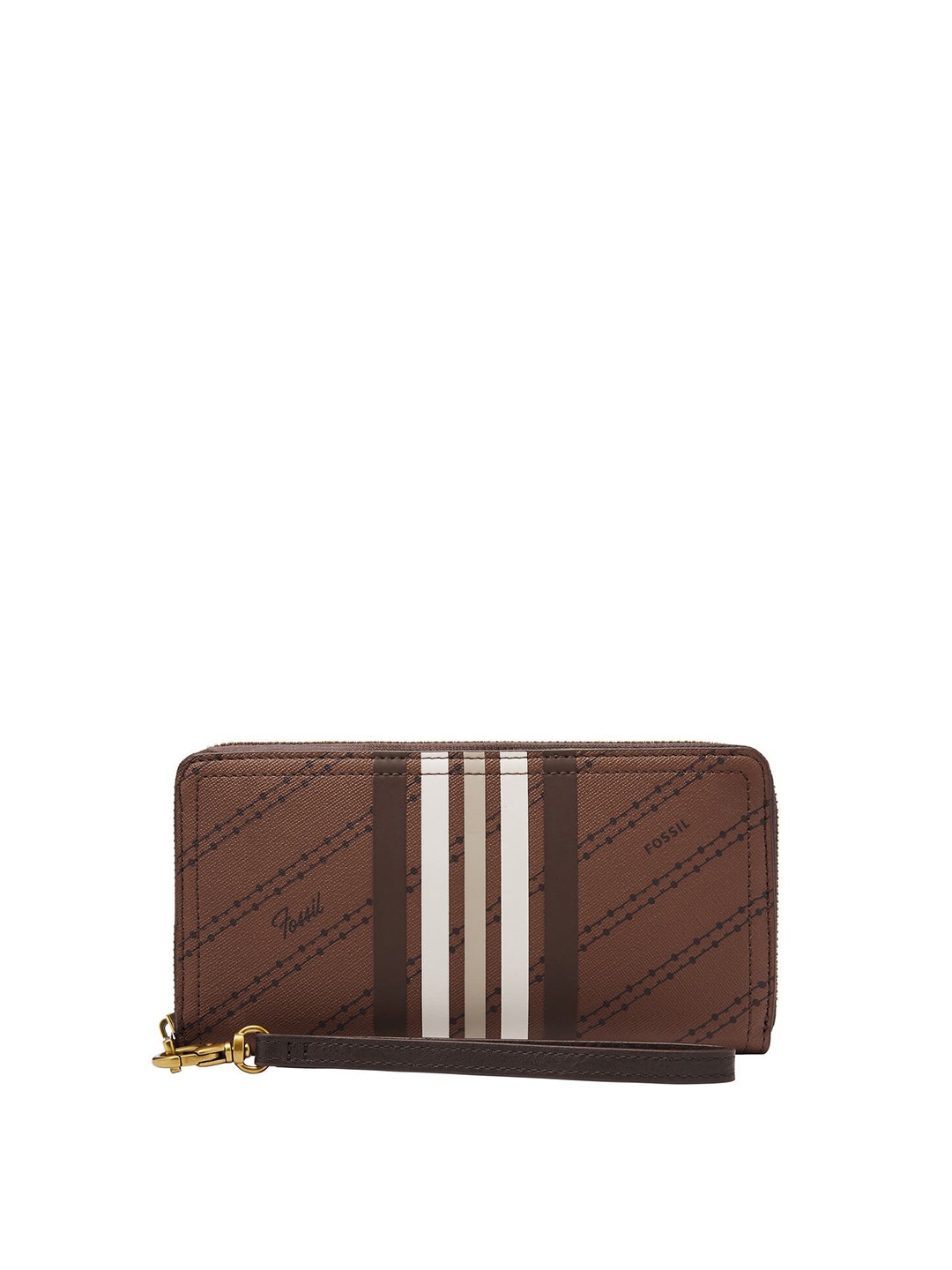 

Fossil Striped Zip Around Wallet, Brown