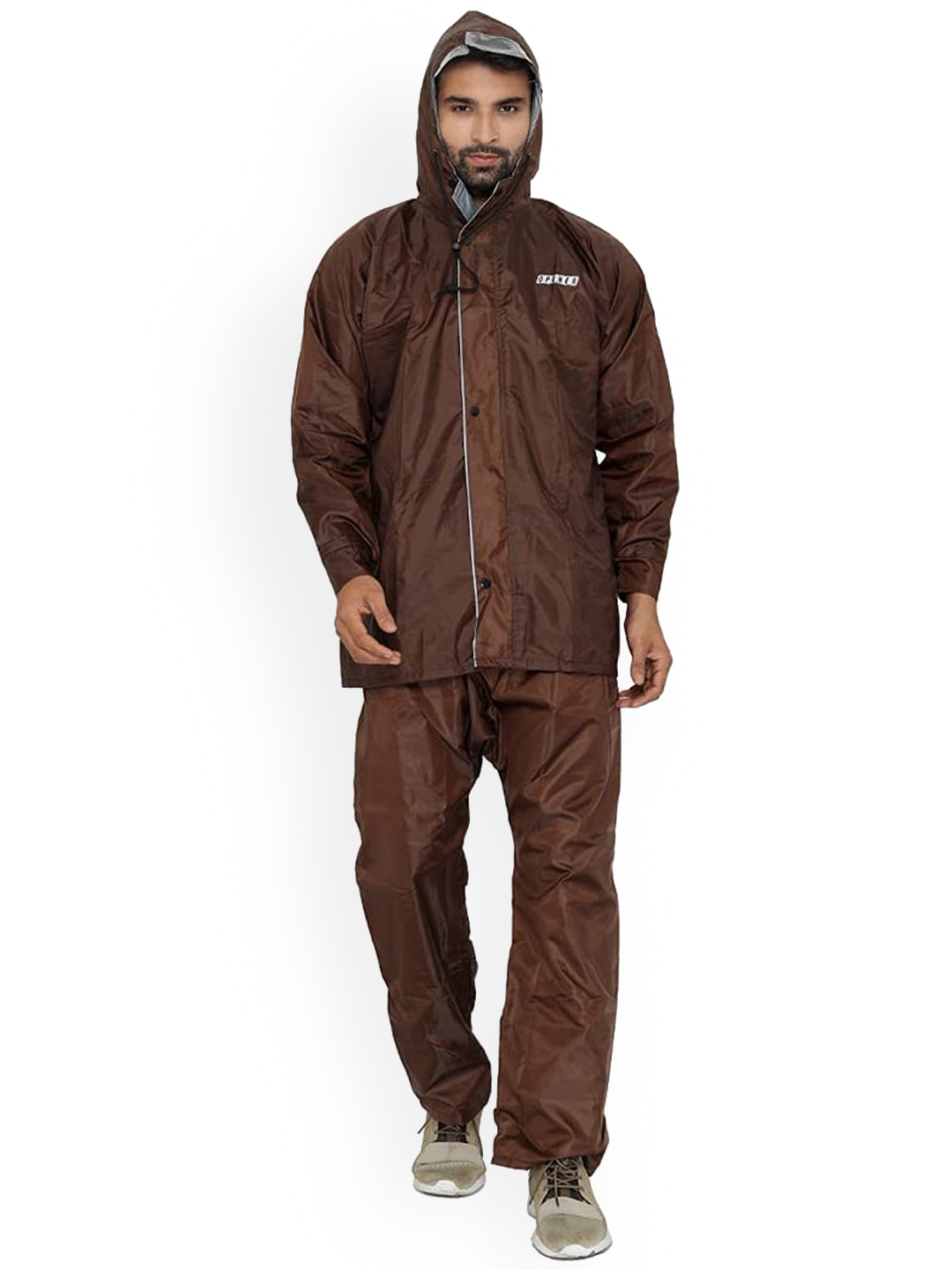 

THE CLOWNFISH Reversible Double Layer Rain Suit, Brown