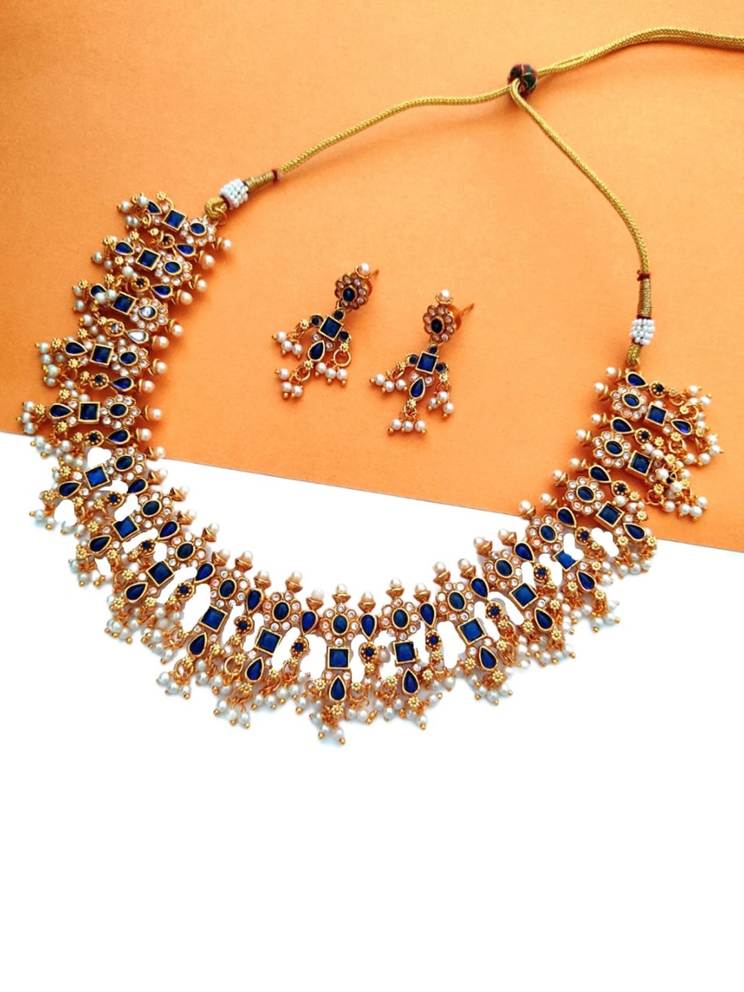 

Pihtara Jewels Gold-Plated Stone Studded Jewellery Set
