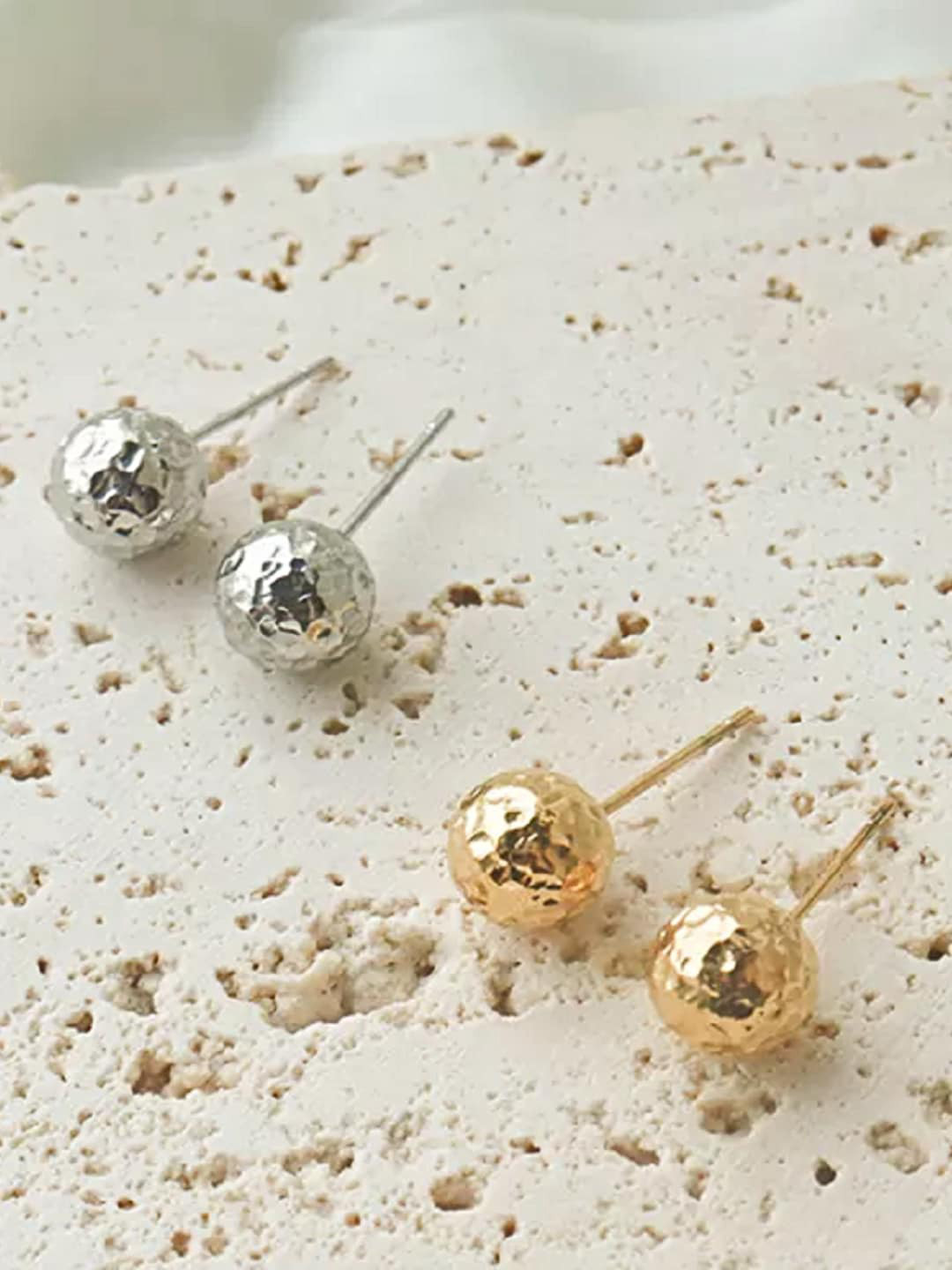 

Proplady Set Of 2 Silver-Plated Circular Studs Earrings
