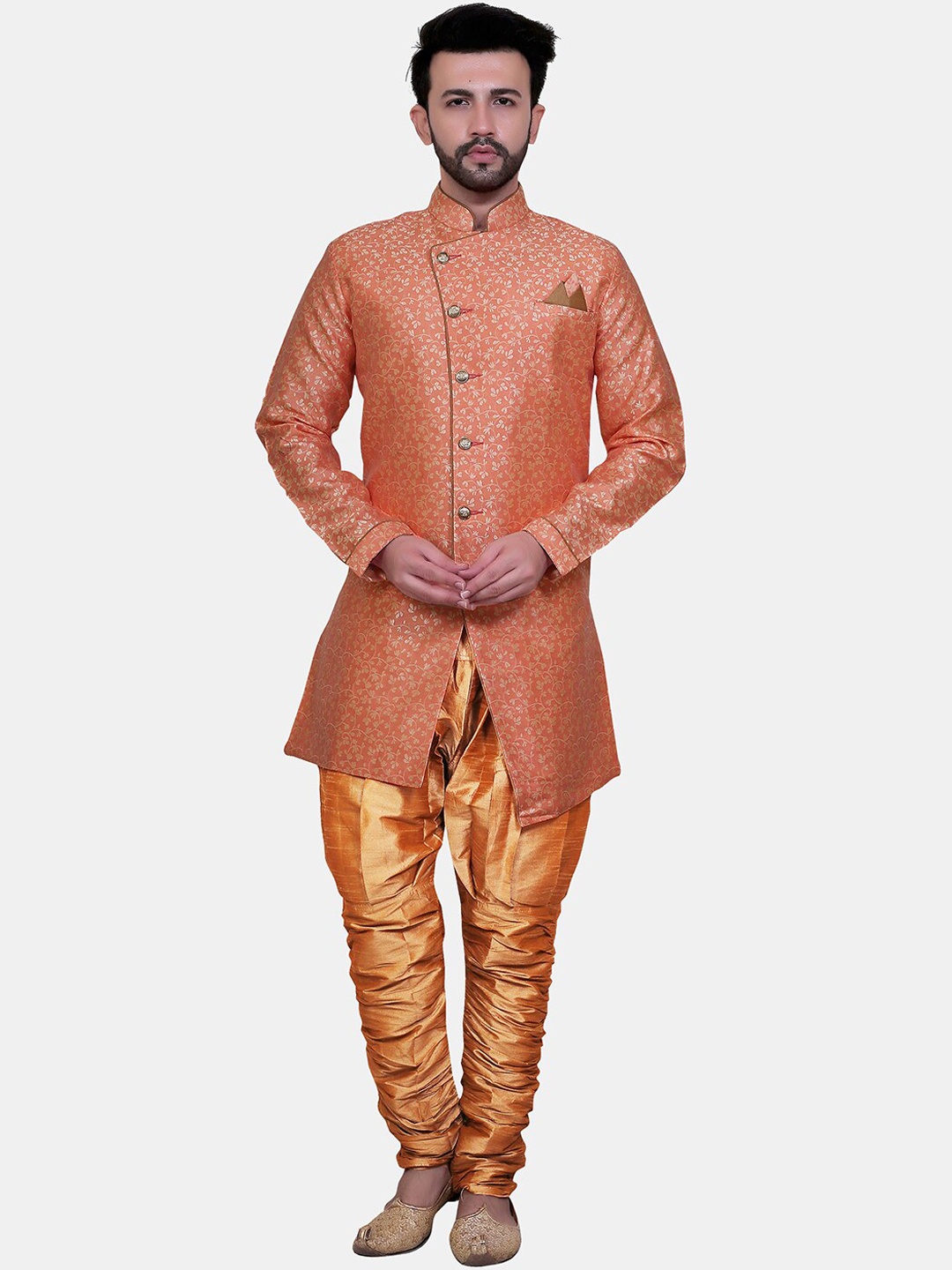 

Avaeta Floral Printed Sherwani Set, Peach