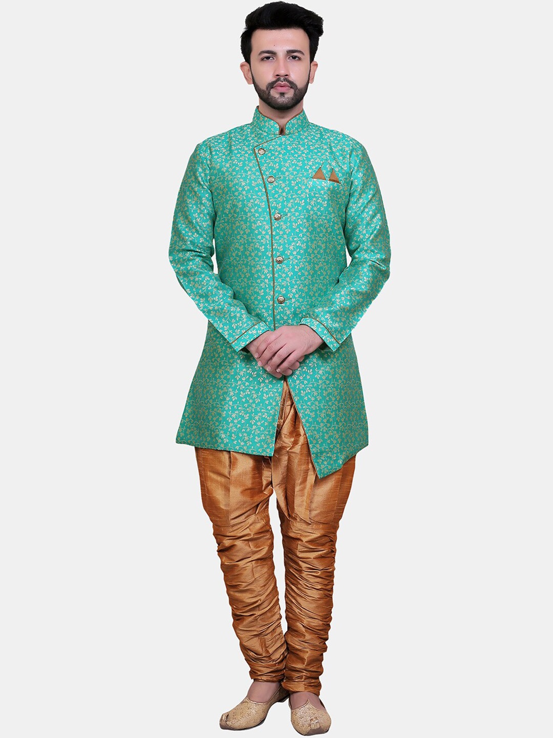 

Avaeta Floral Printed Sherwani Set, Blue