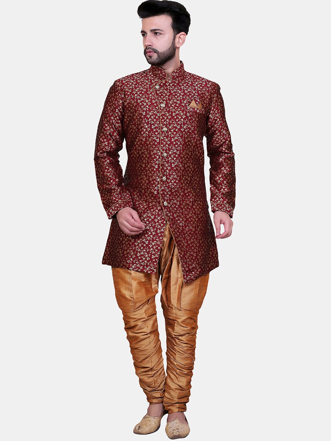 

Avaeta Floral Printed Sherwani Set, Maroon