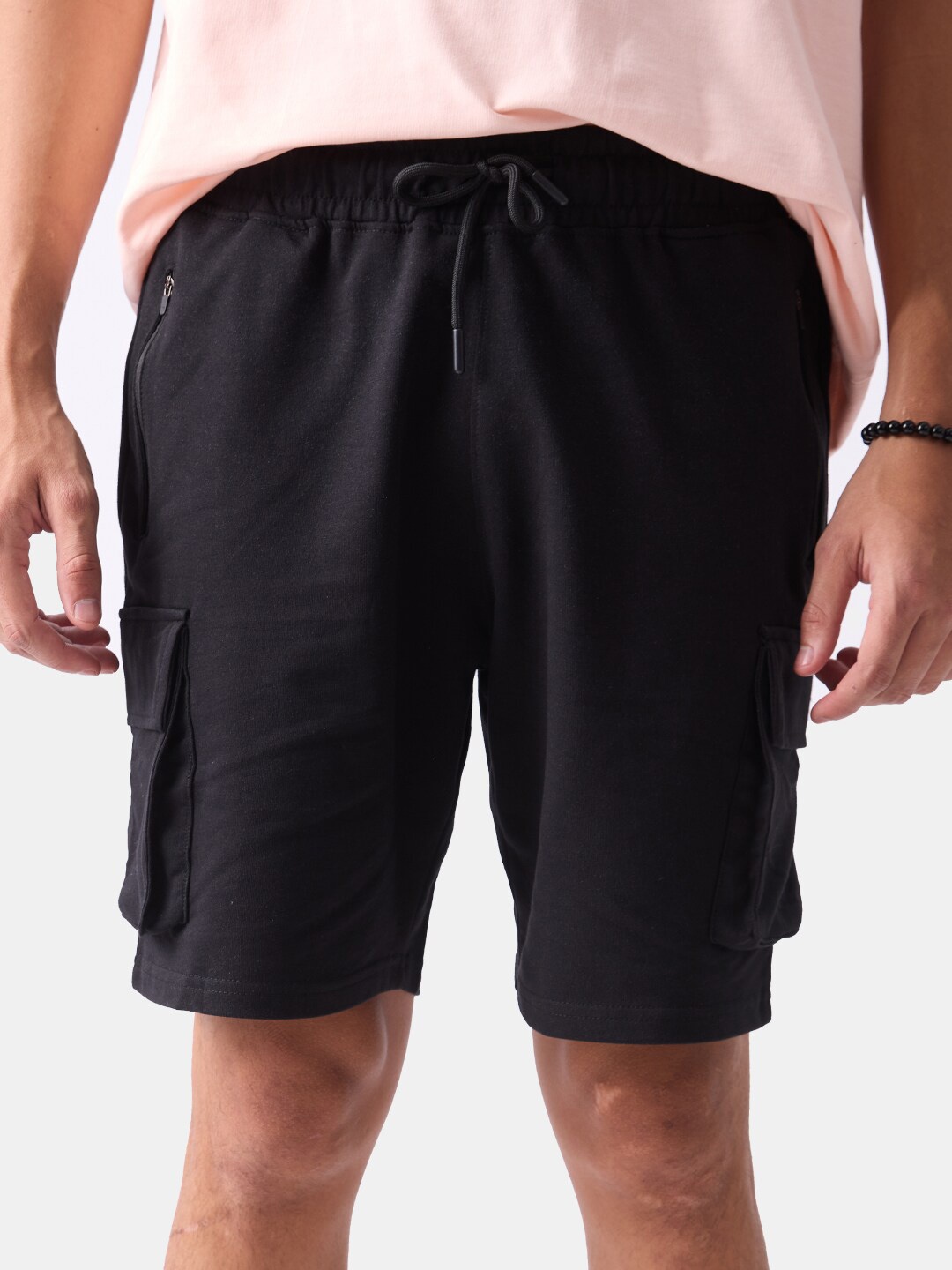 

The Souled Store Men Black Mid-Rise Pure Cotton Shorts
