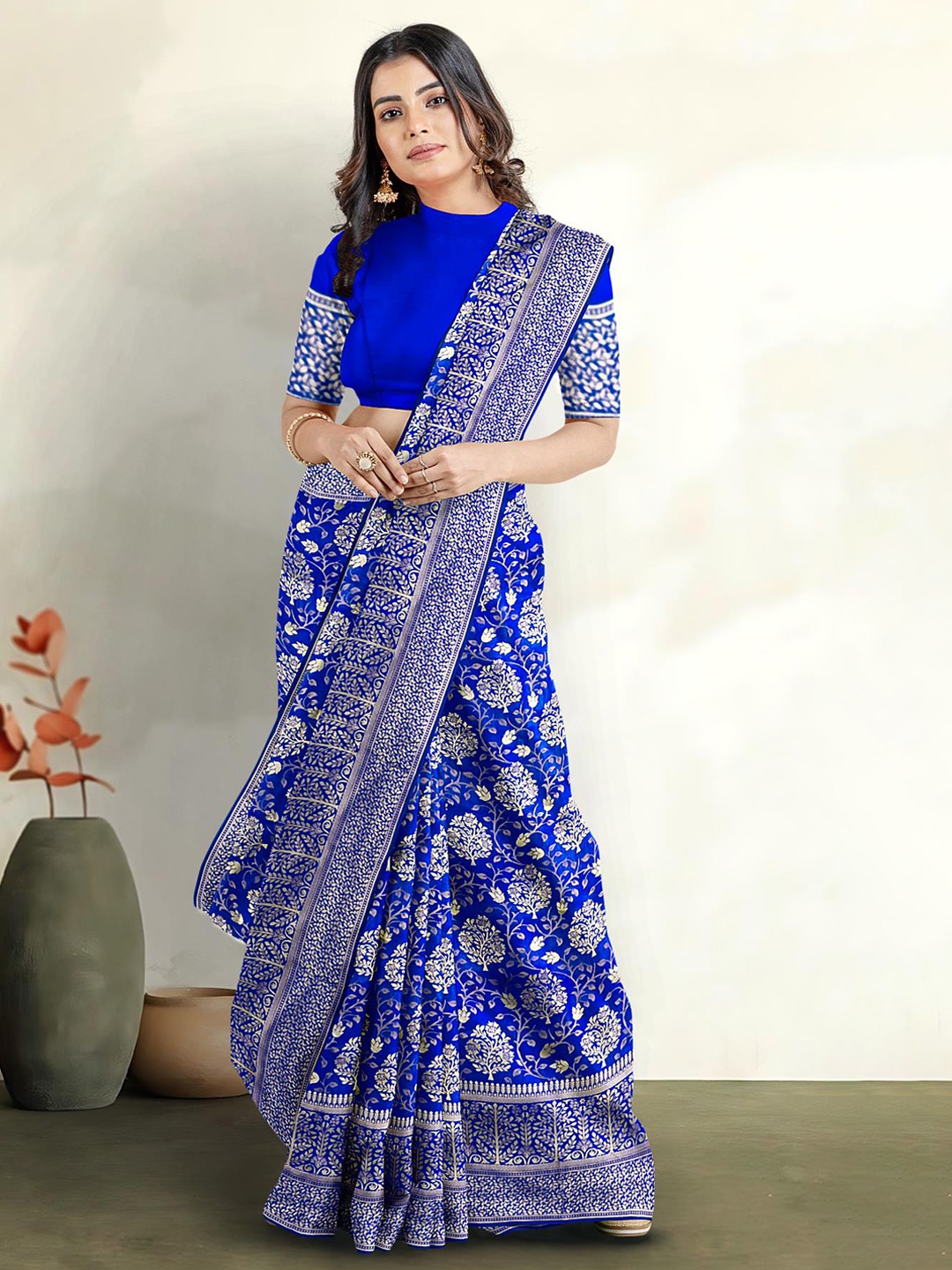 

Kalamandir Woven Design Zari Saree, Blue