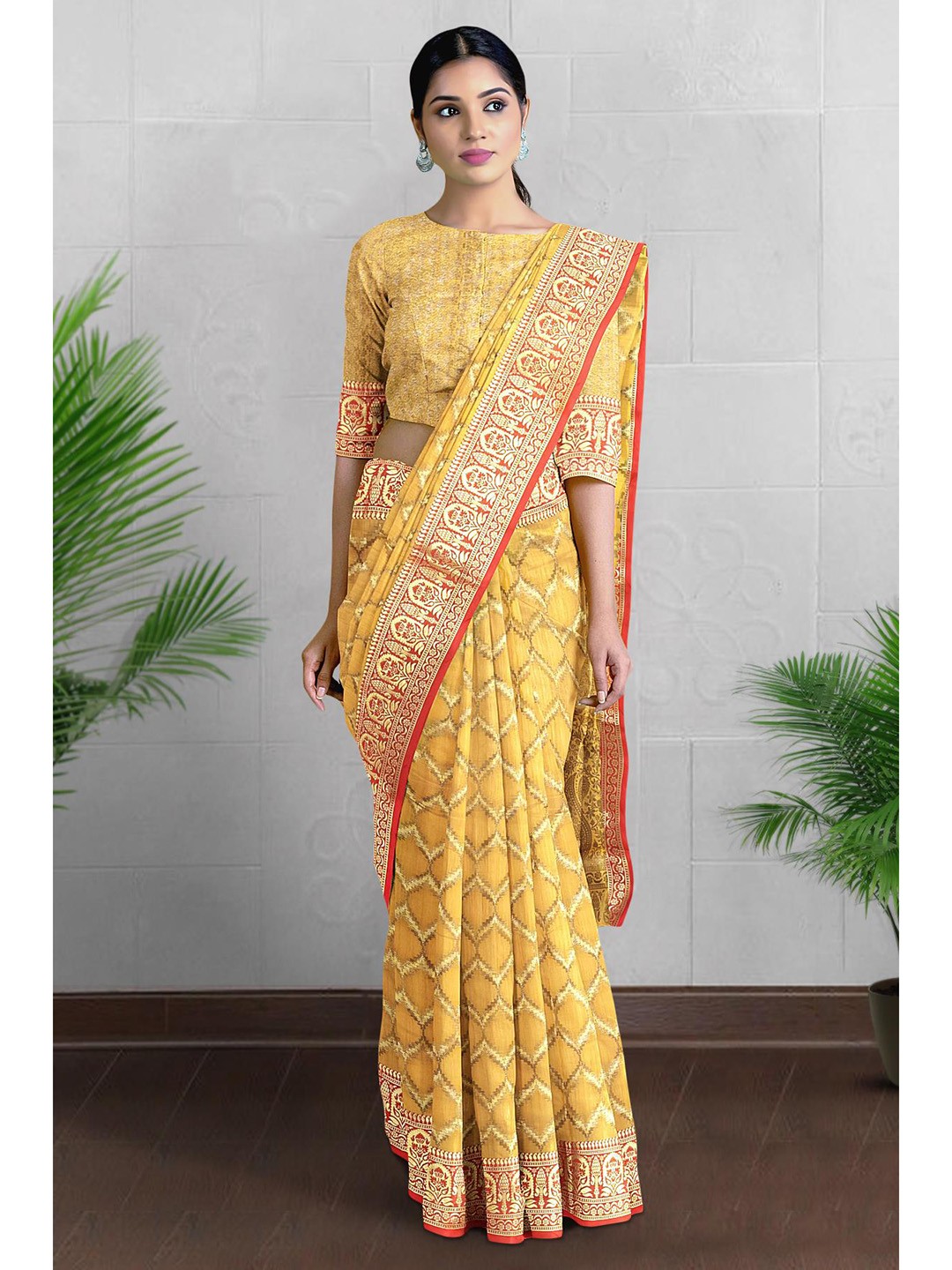 

Kalamandir Woven Design Zari Saree, Mustard
