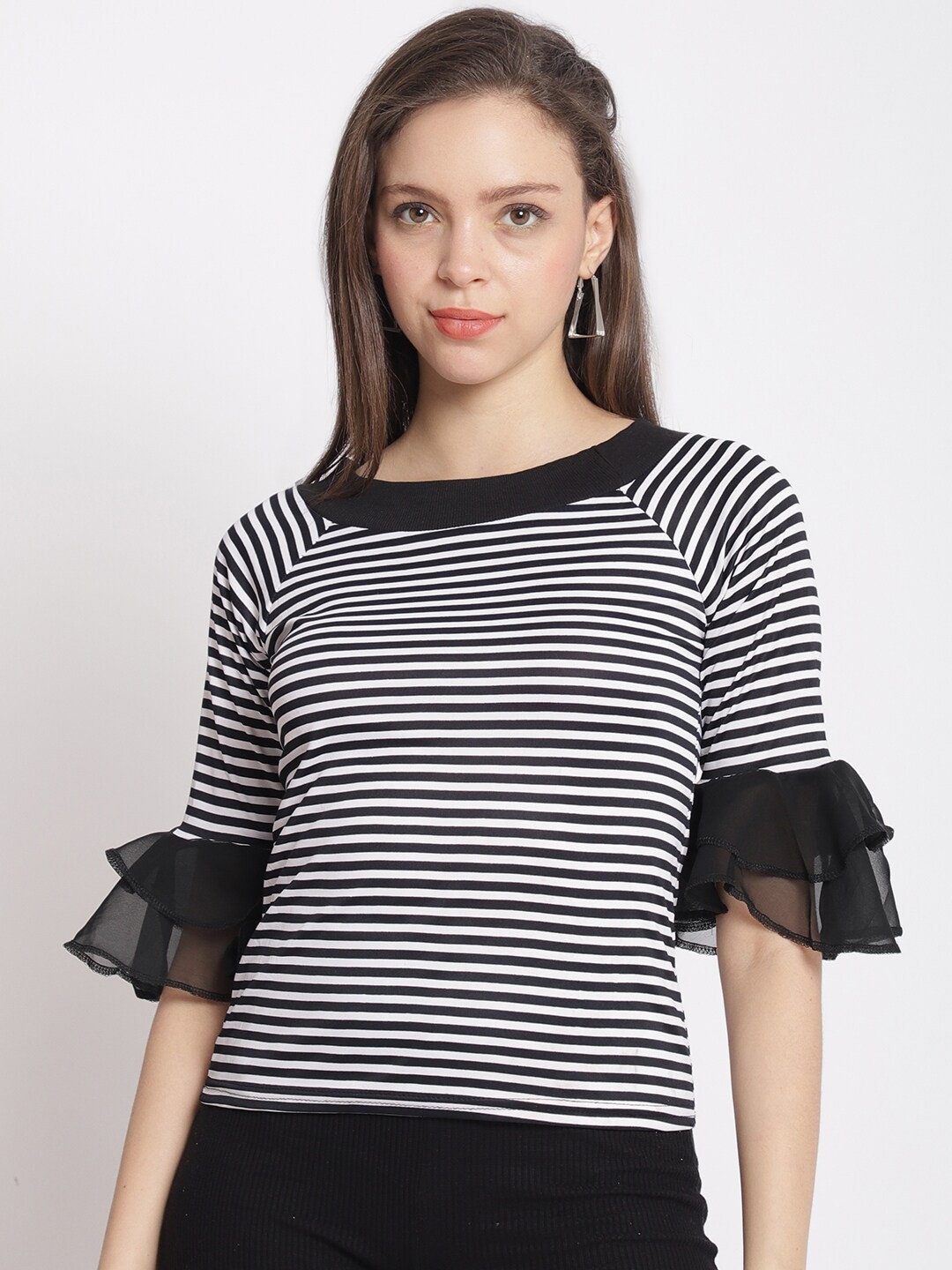 

The Mini NEEDLE Striped Regular Top, White