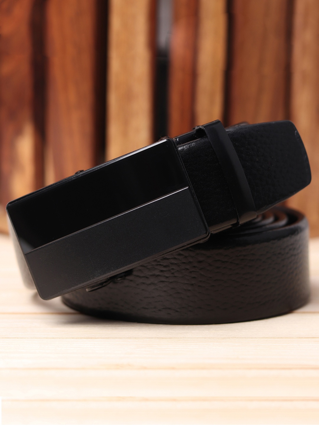 

Roadster Black Men Textured Formal Wide Belt