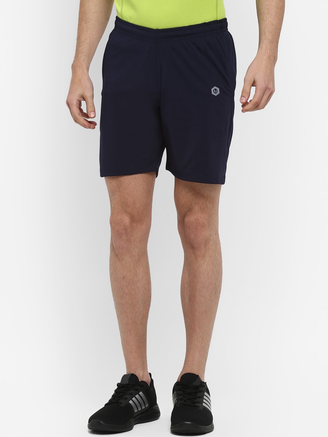 

Alan Jones Men Slim Fit Mid-Rise Sports Shorts, Navy blue