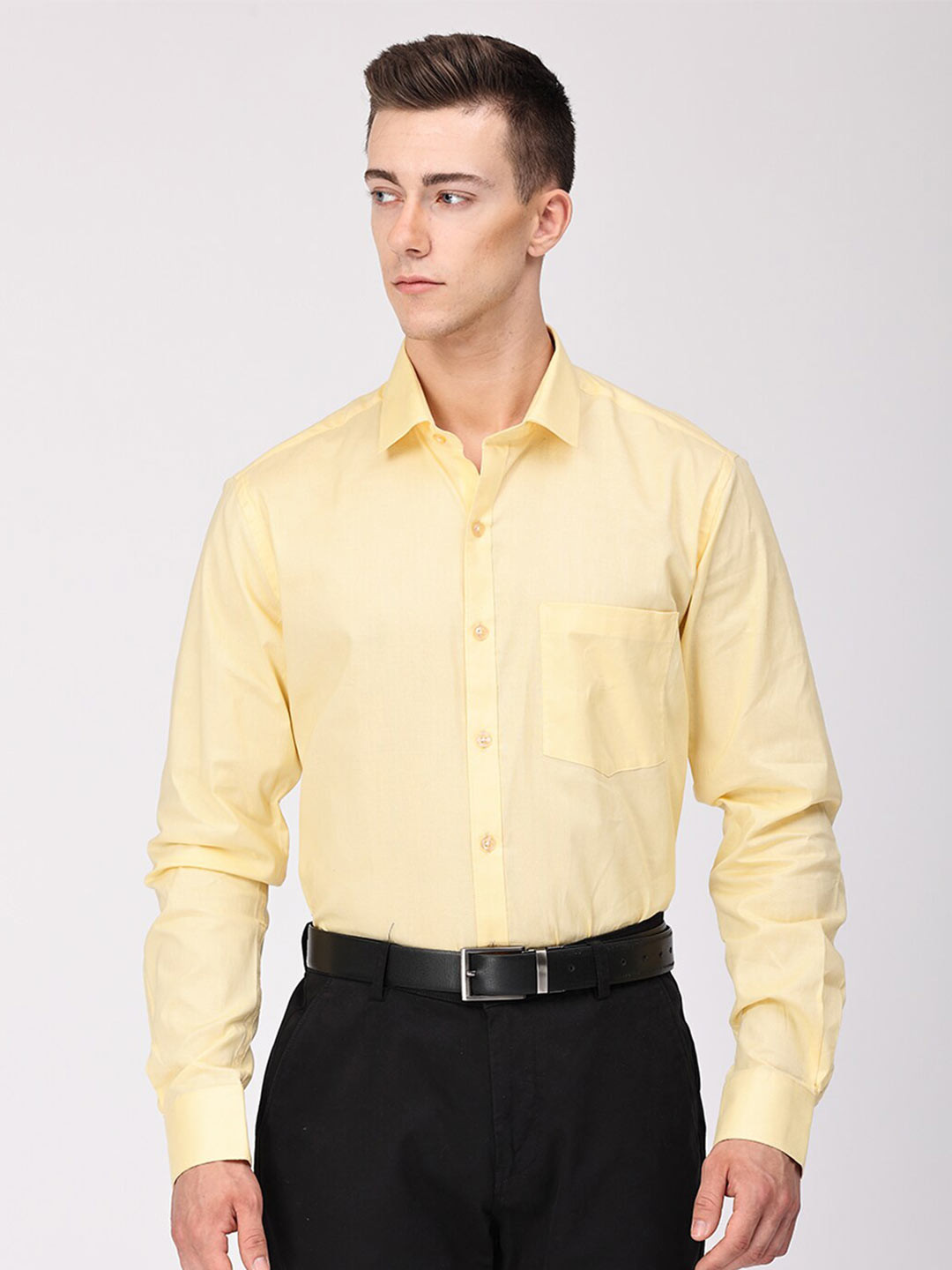 

Copperline Comfort Slim Fit Cotton Formal Shirt, Yellow