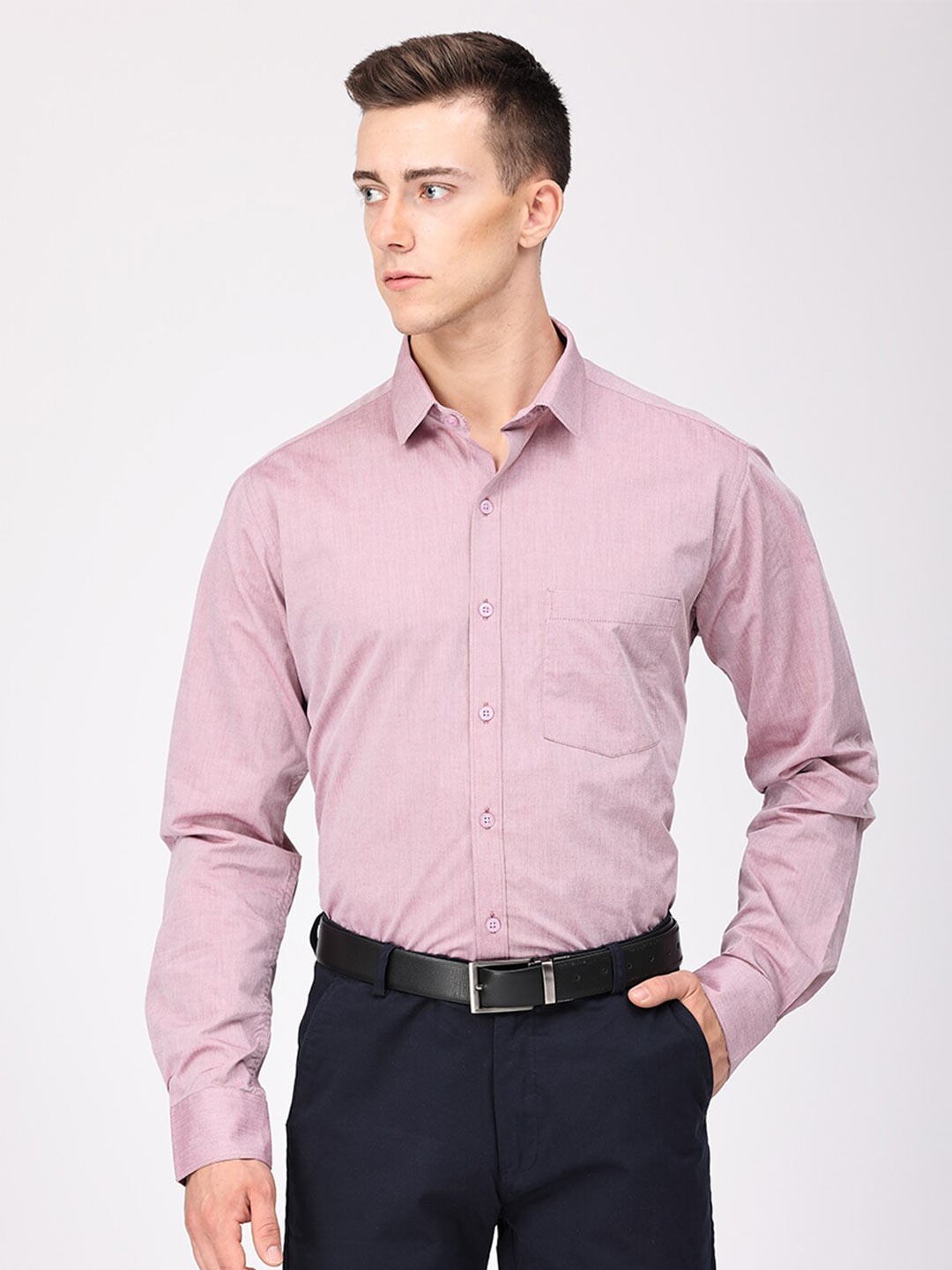 Copperline Comfort Slim Fit Cotton Formal Shirt, Pink