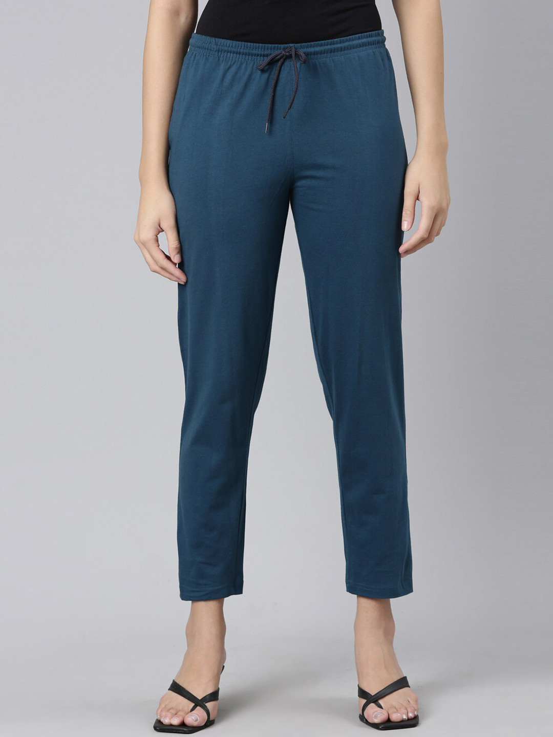 

Kryptic Women Mid-Rise Pure Cotton Regular Fit Lounge Pants, Teal