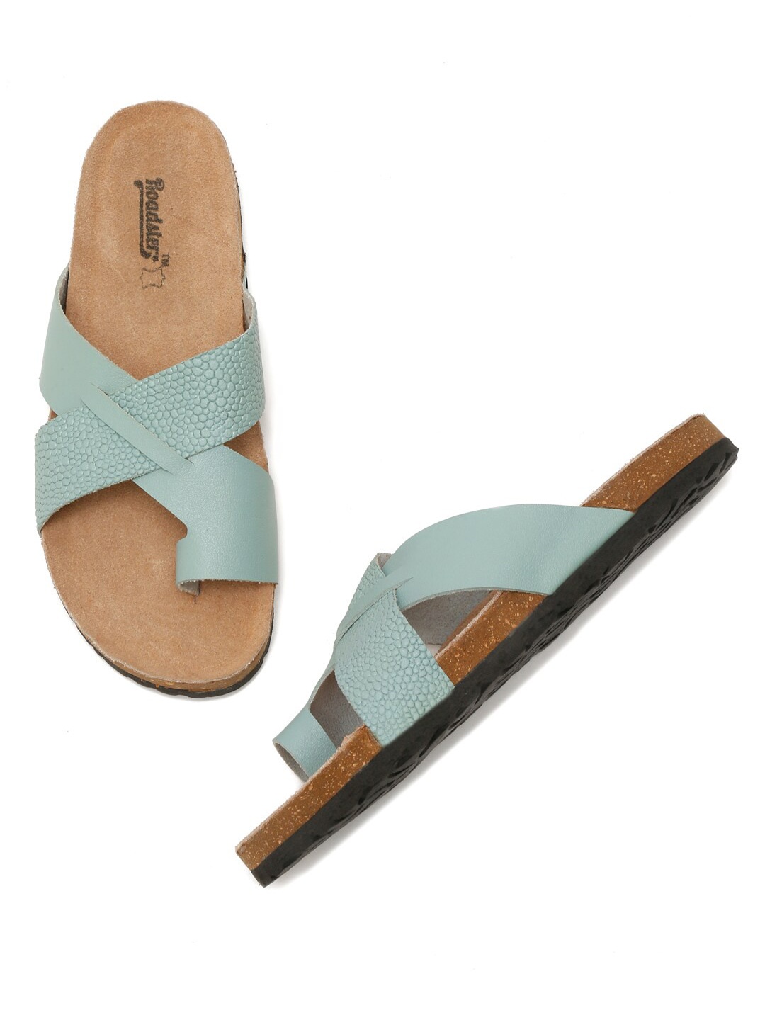 

The Roadster Lifestyle Co. Blue Textured One Toe Flats