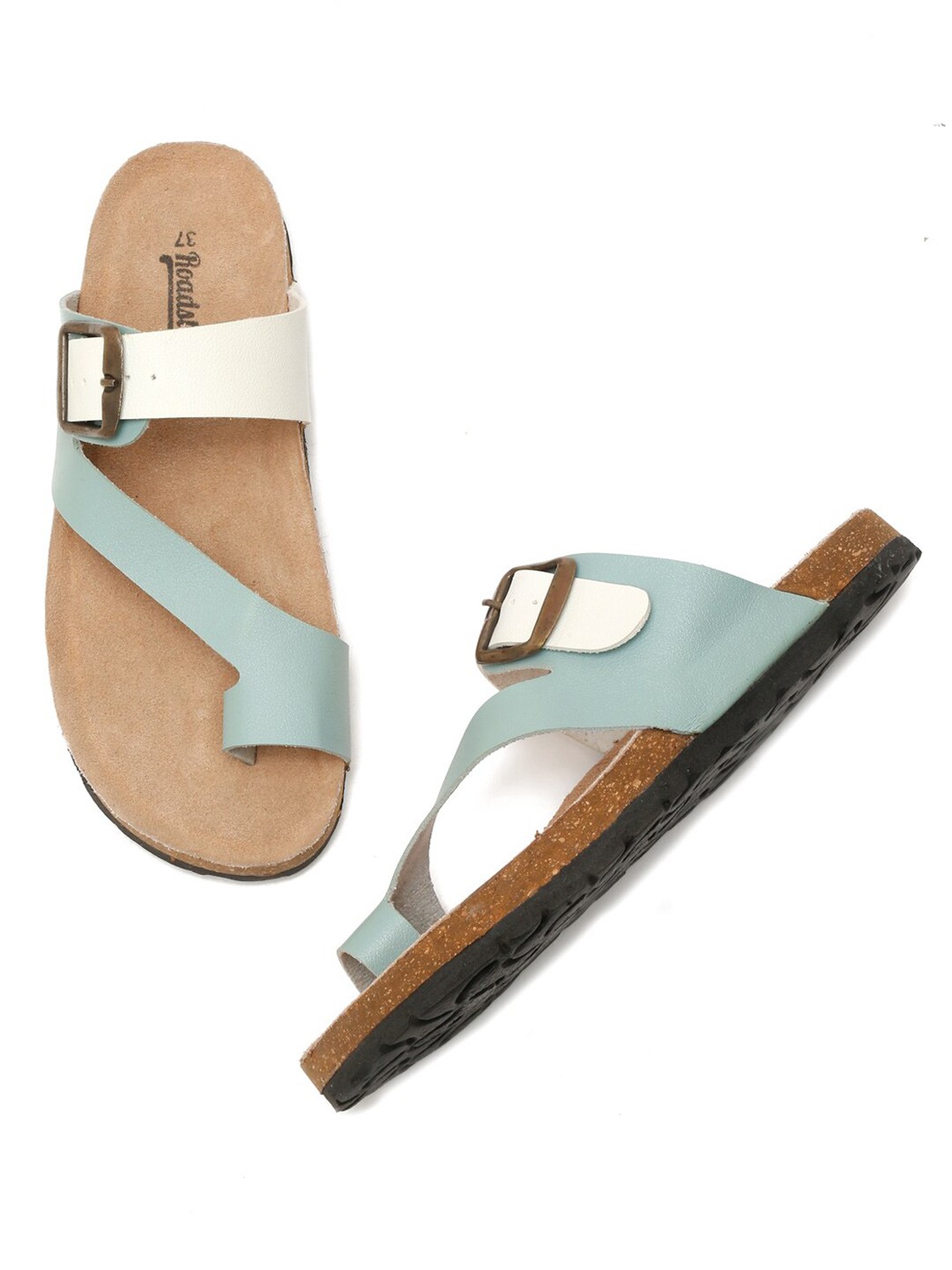

The Roadster Lifestyle Co. Blue And White Colourblocked One Toe Flats