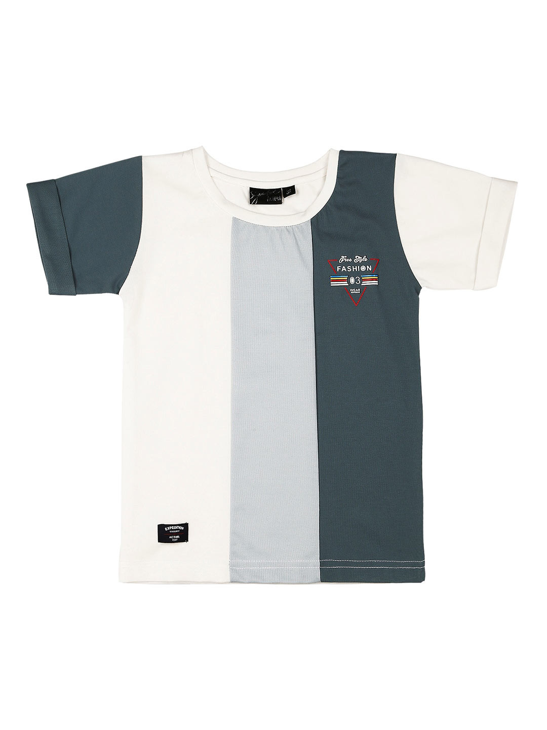 

Actuel Boys Striped Pure Cotton T-shirt, White