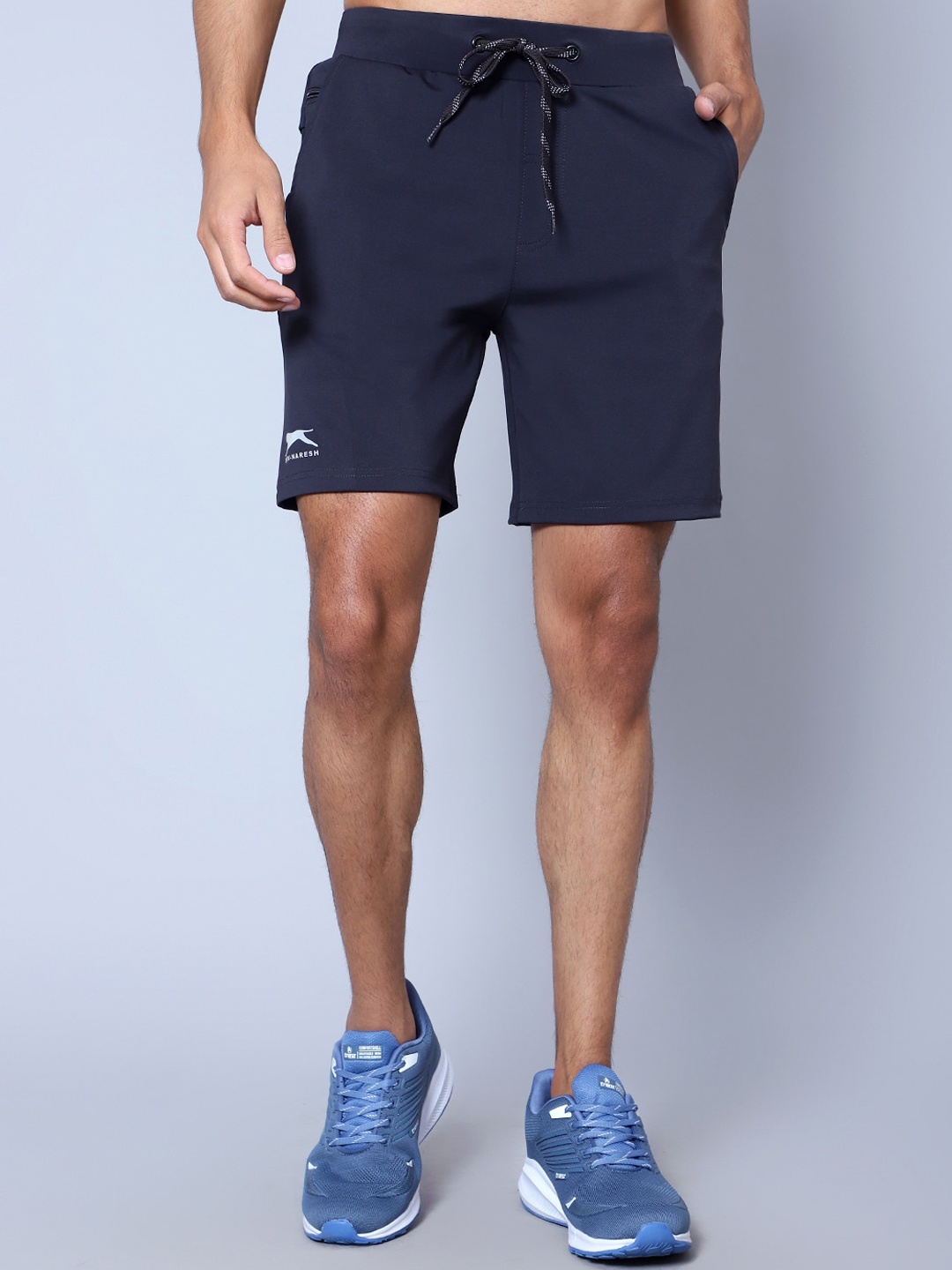 

Shiv Naresh Men Mid-Rise Sports Shorts, Navy blue