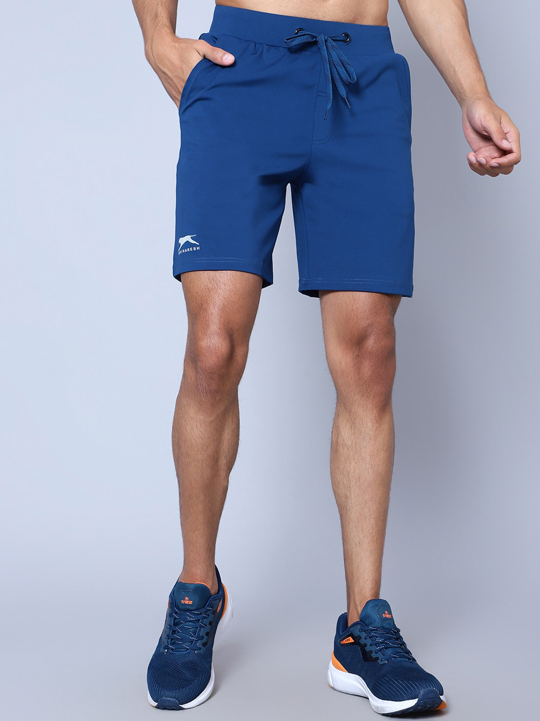 

Shiv Naresh Men Mid-Rise Sports Shorts, Blue