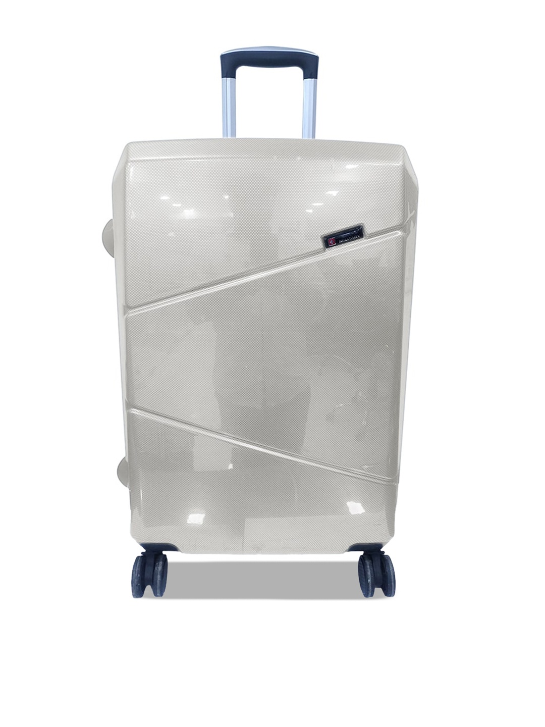 

SWISS MILITARY Textured Hard-Sided Medium Trolley Suitcase, White