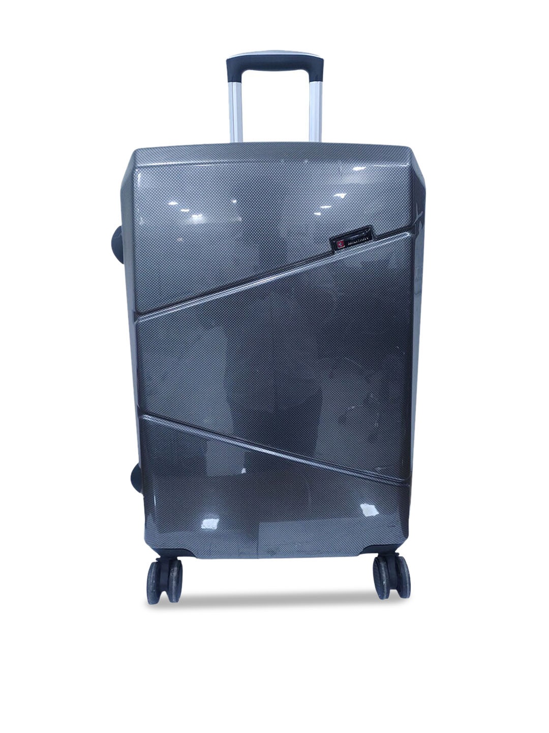 

SWISS MILITARY Textured Hard-Sided Small Trolley Suitcase, Grey