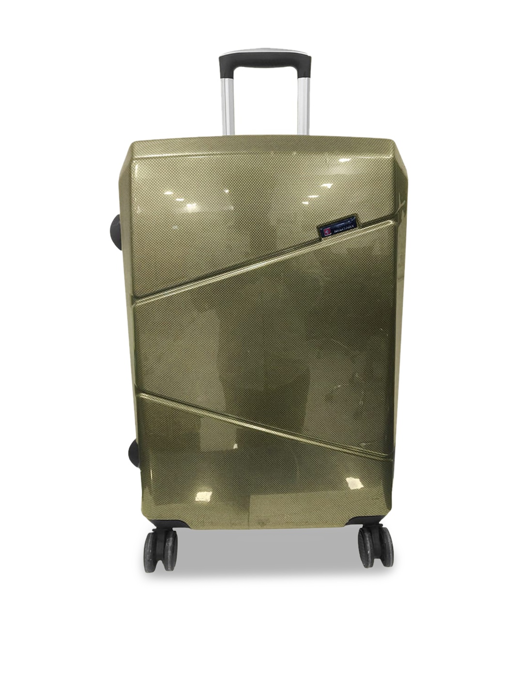 

SWISS MILITARY Textured Hard-Sided Large Trolley Suitcase, Gold