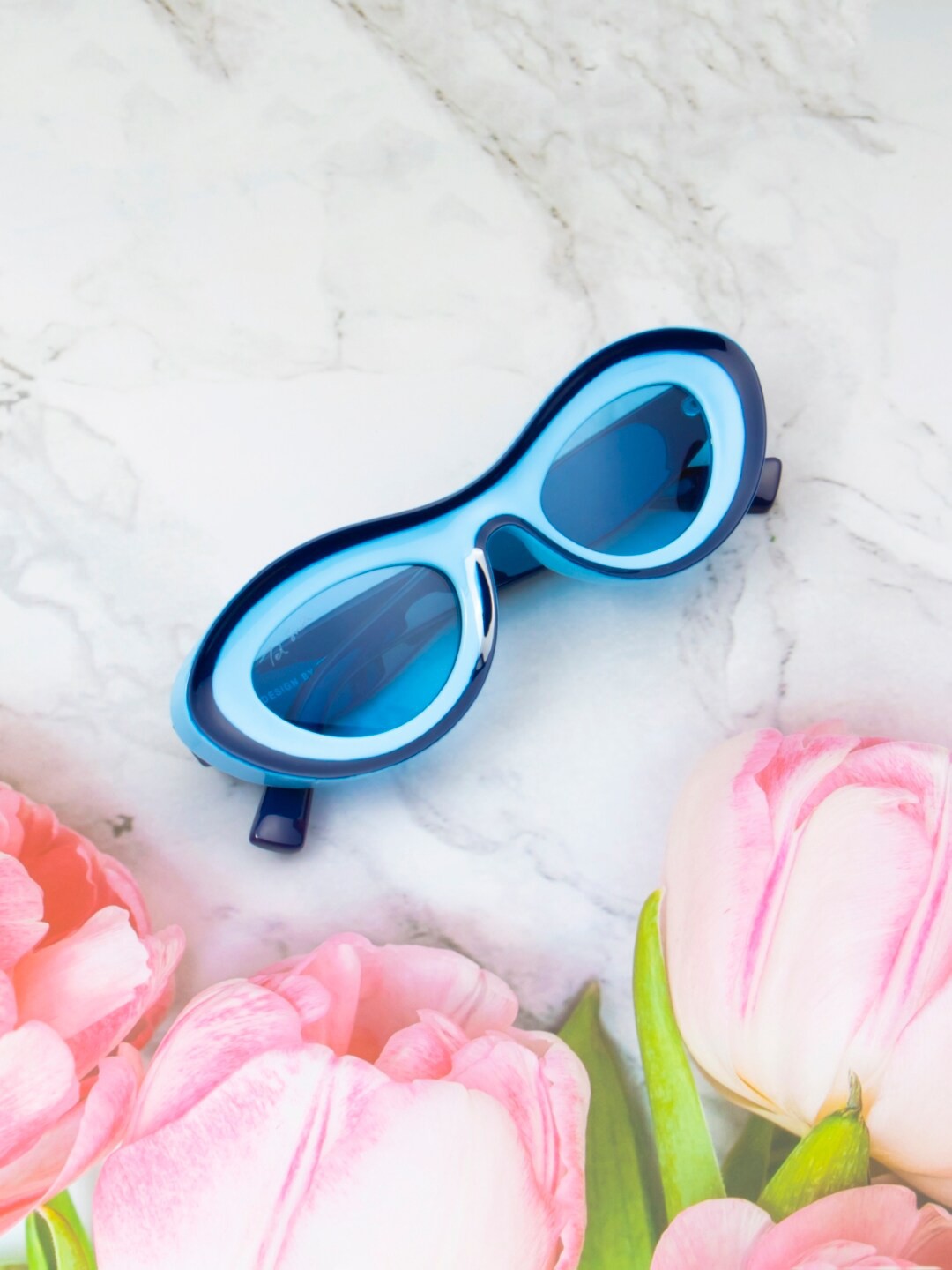 

Ted Smith Lens & Cateye Sunglasses with UV Protected Lens BLOOM_C2, Blue