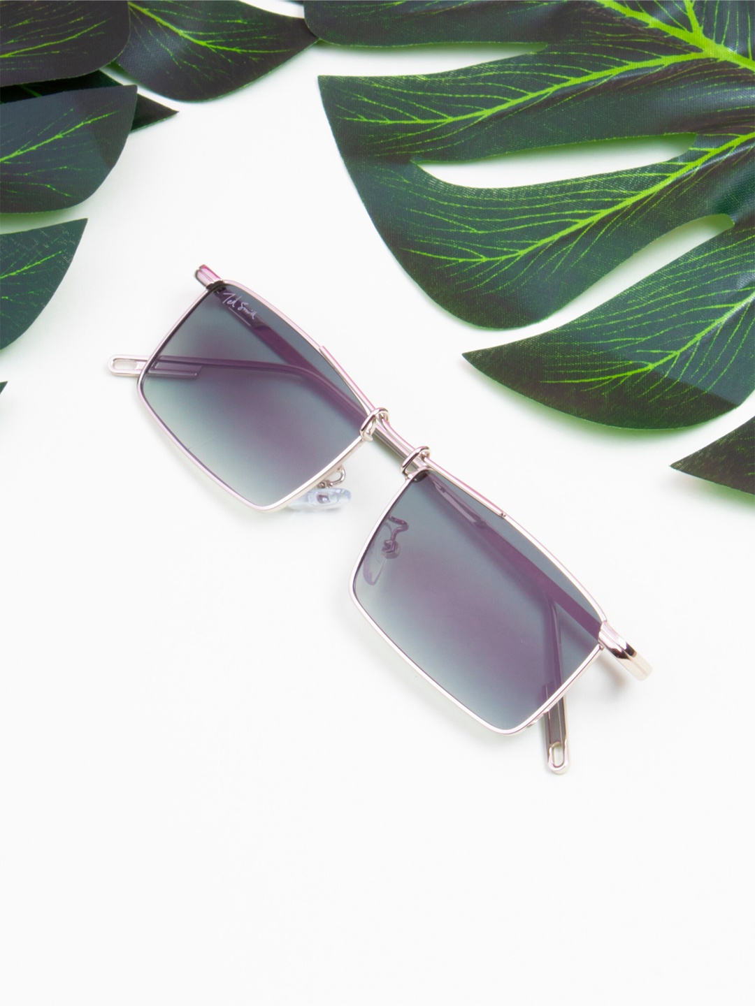

Ted Smith Lens & Rectangle Sunglasses with UV Protected Lens, Green