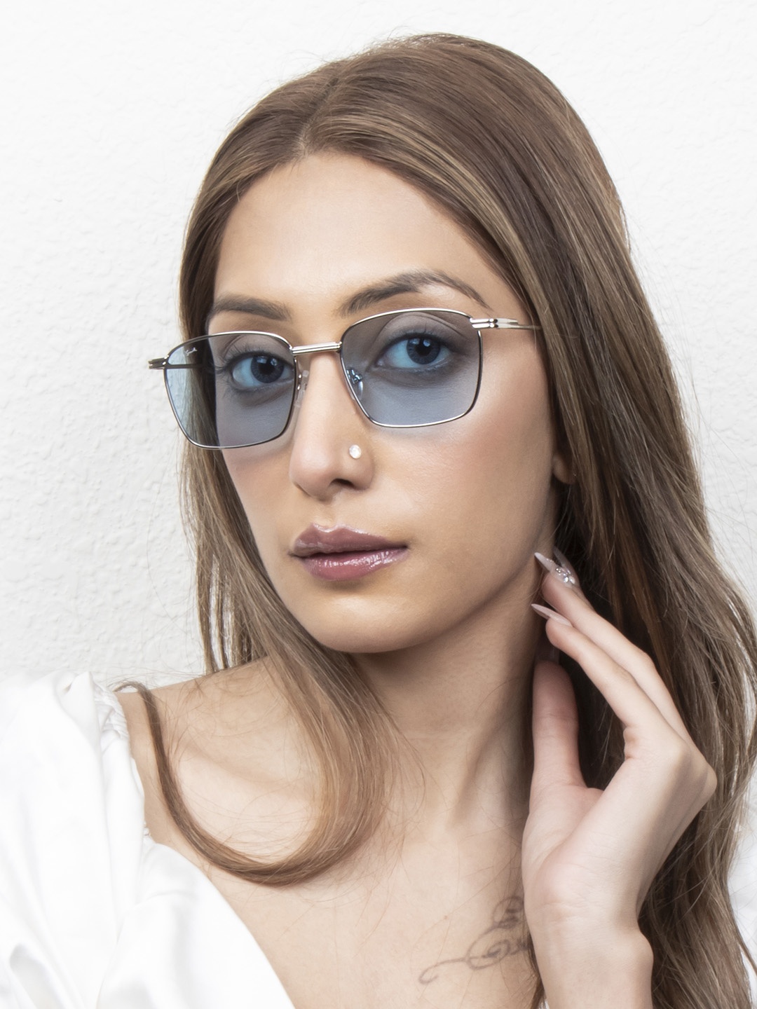 

Ted Smith Lens & Wayfarer Sunglasses with UV Protected Lens VOLTE_C4, Blue