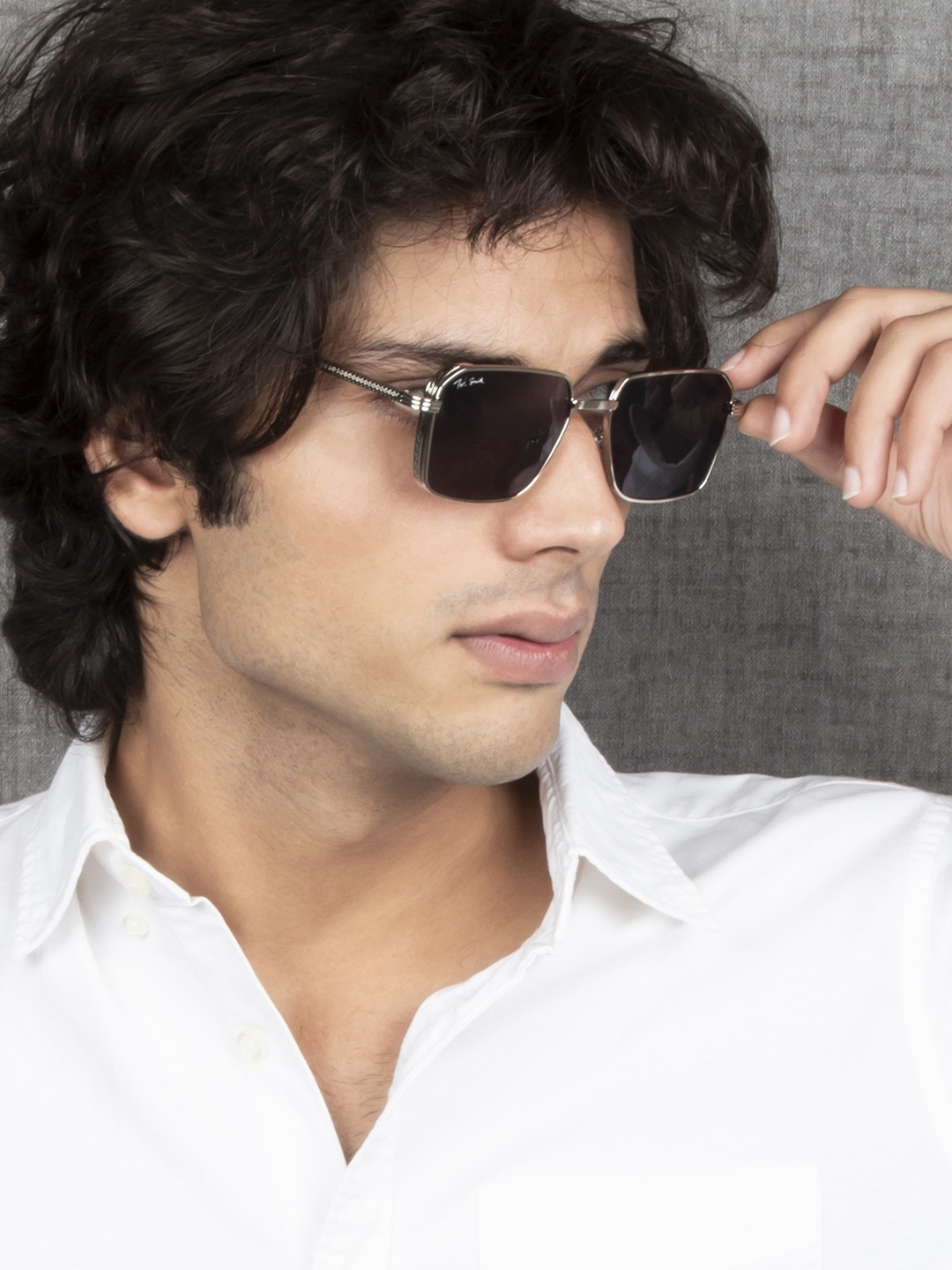 

Ted Smith Lens & Wayfarer Sunglasses with UV Protected Lens HEXONME 2_C1, Grey