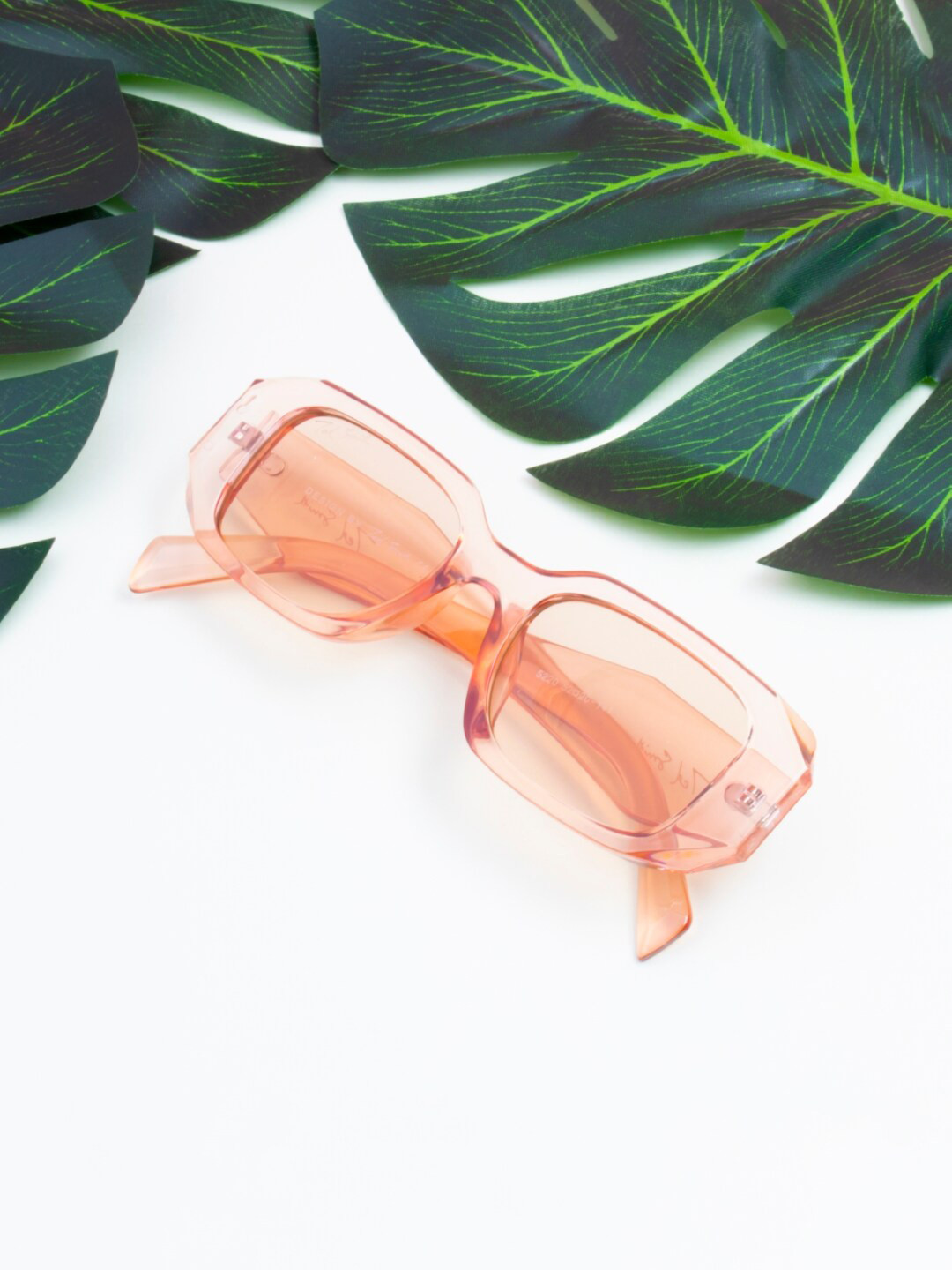 

Ted Smith Lens & Square Sunglasses with UV Protected Lens, Peach