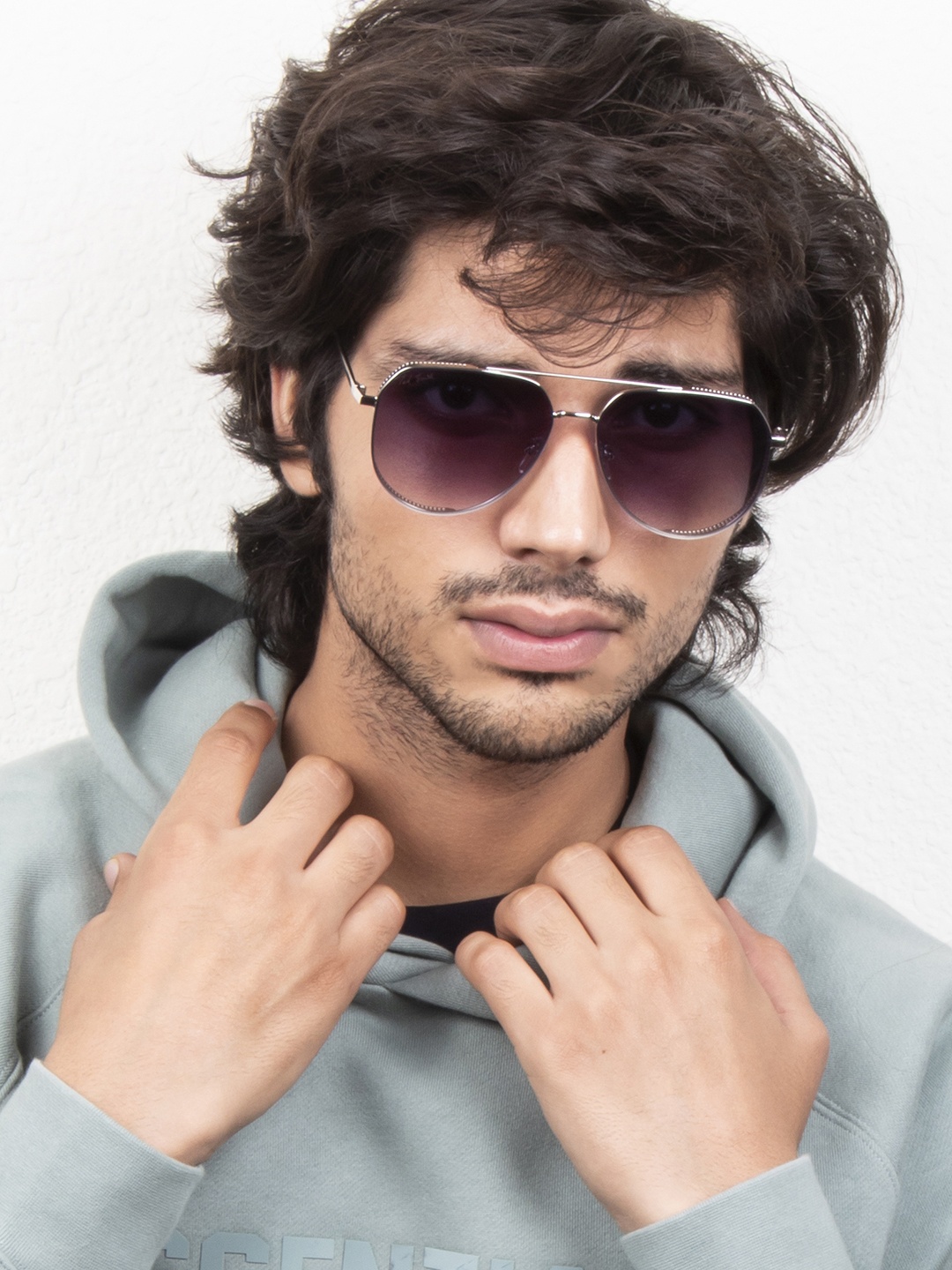 

Ted Smith Lens & Aviator Sunglasses with UV Protected Lens, Grey