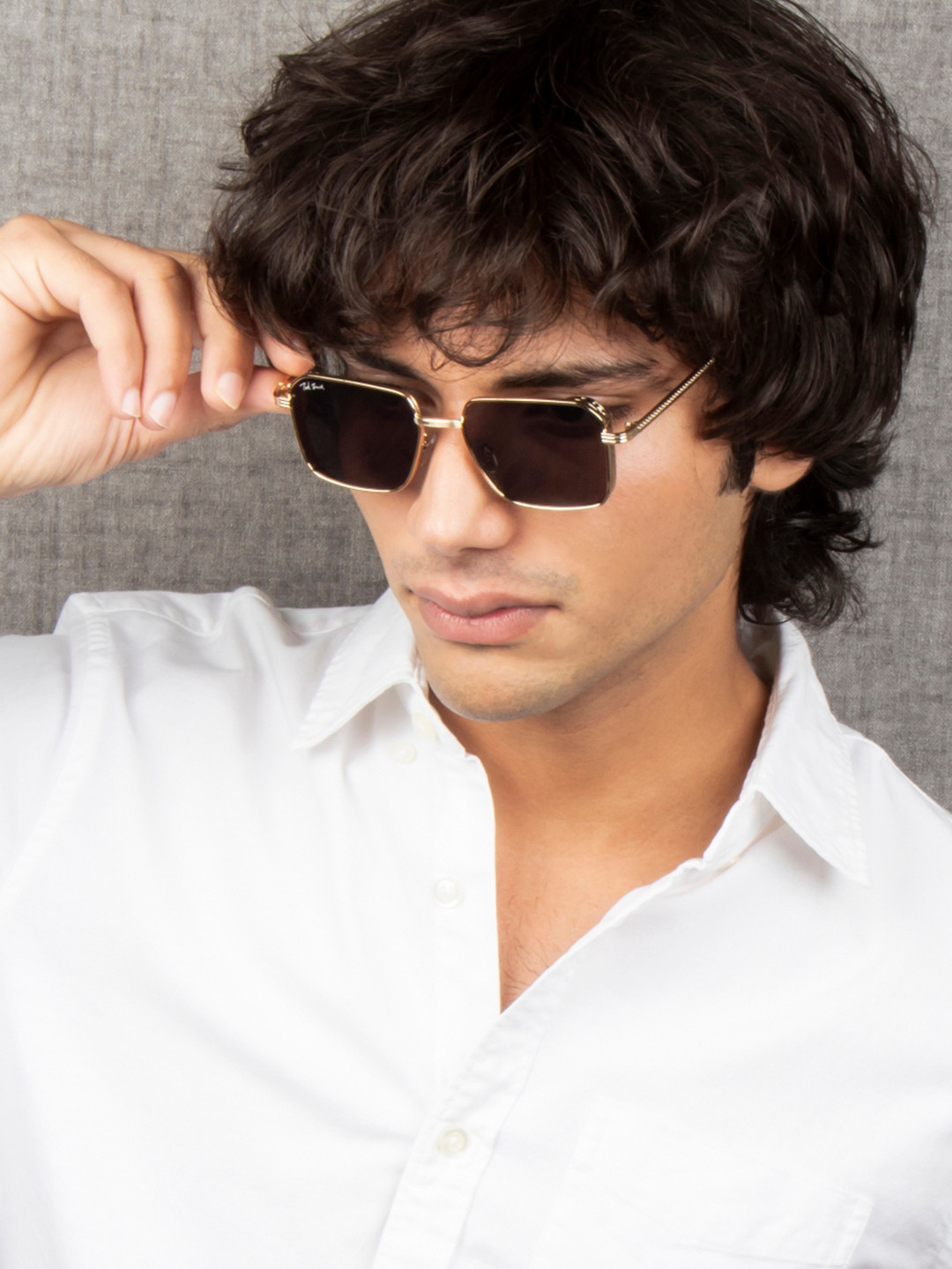 

Ted Smith Lens & Wayfarer Sunglasses with UV Protected Lens, Gold
