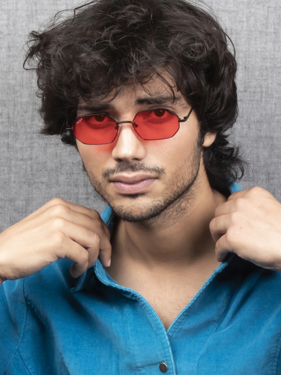 

Ted Smith Lens & Wayfarer Sunglasses with UV Protected Lens MICHEL_C1, Red