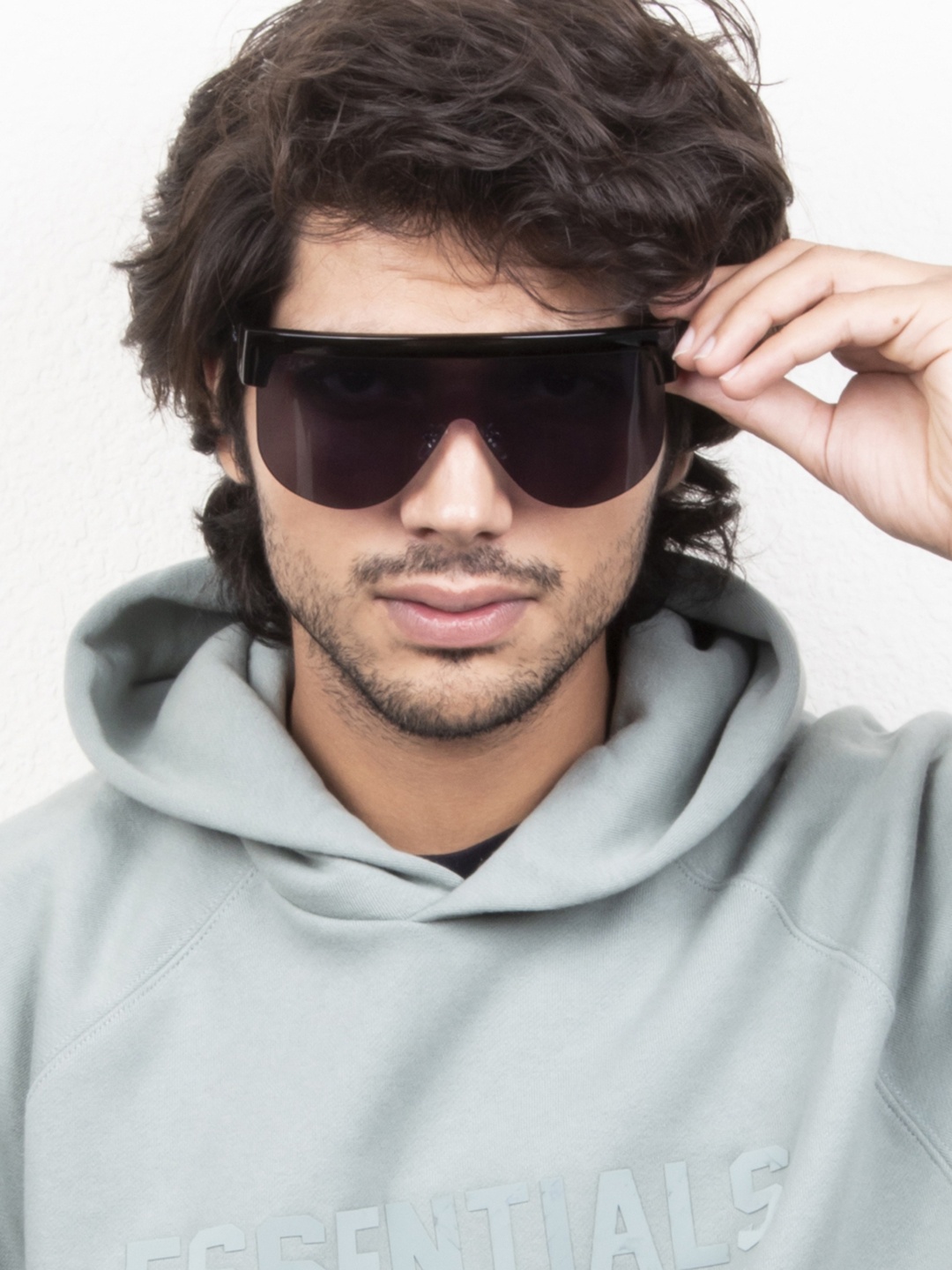 

Ted Smith Lens & Shield Sunglasses with UV Protected Lens, Black