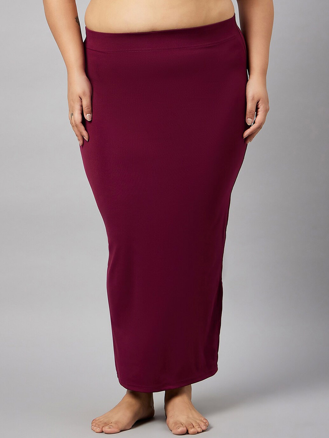 

Curves By ZeroKaata Plus Size Seamless Saree Shapewear, Burgundy