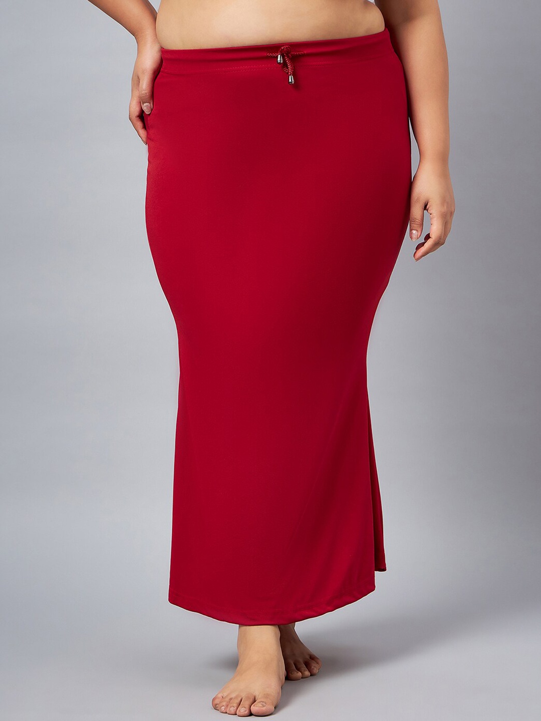 Curves By ZeroKaata Plus Size Mermaid Fit Saree Shapewear, Red