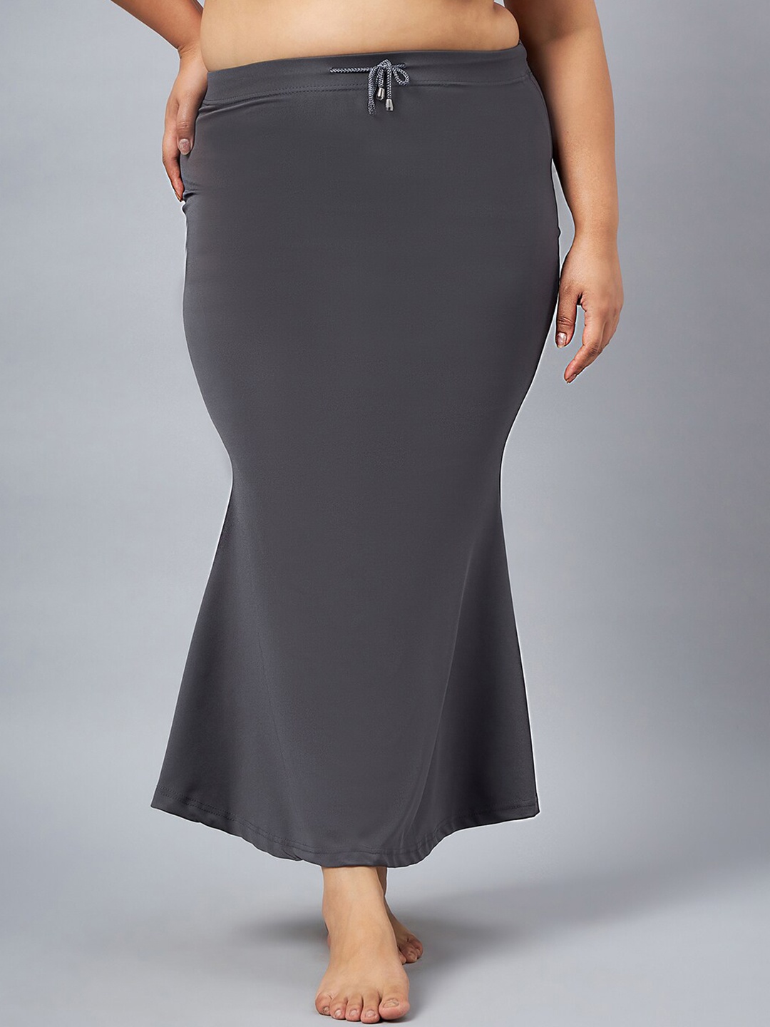 Curves By ZeroKaata Plus Size Mermaid Fit Saree Shapewear, Grey