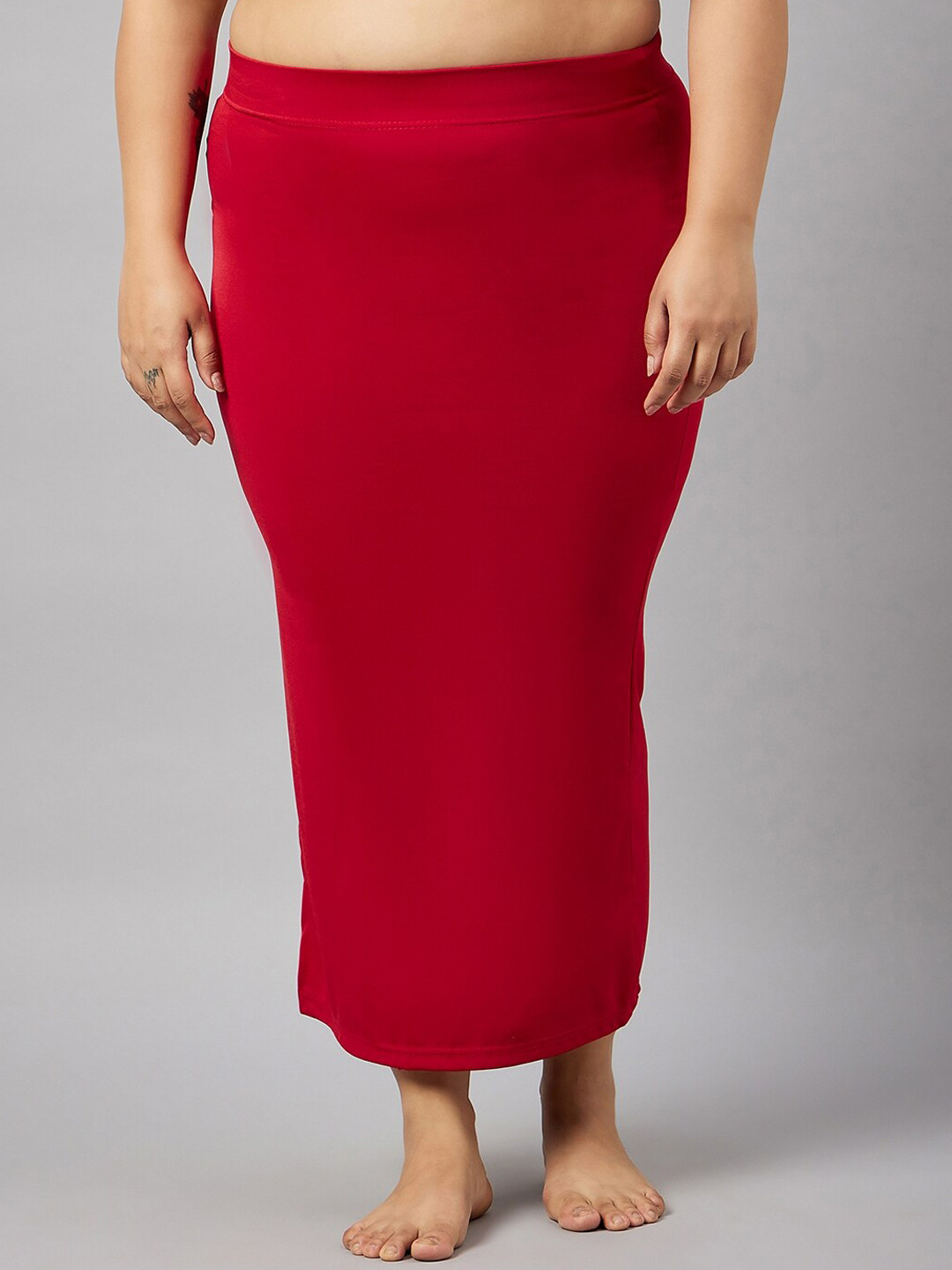 

Curves By ZeroKaata Plus Size Seamless Saree Shapewear, Red