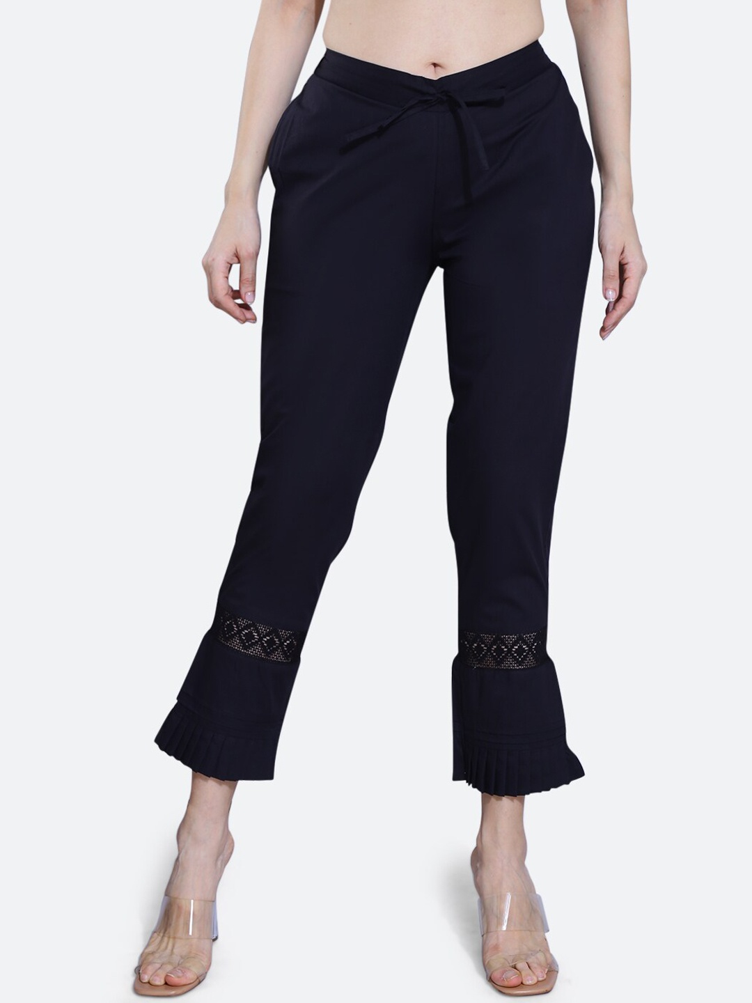 

FCK-3 Women Relaxed High-Rise Easy Wash Trousers, Black