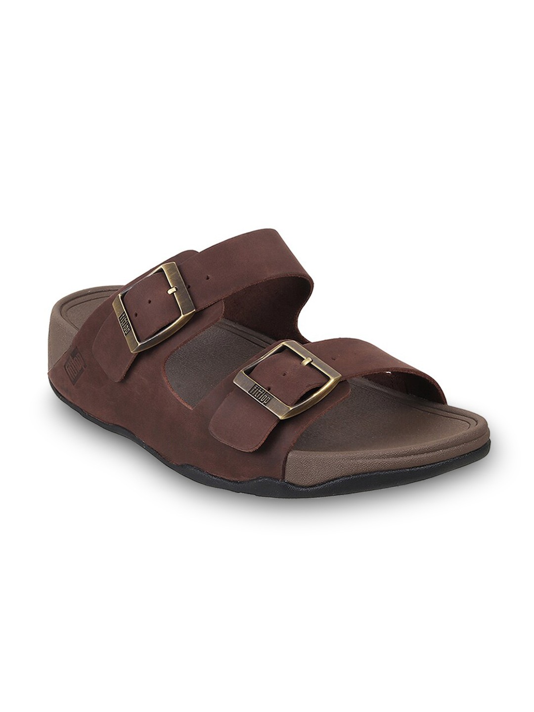 

fitflop Men Leather Comfort Sandals, Brown