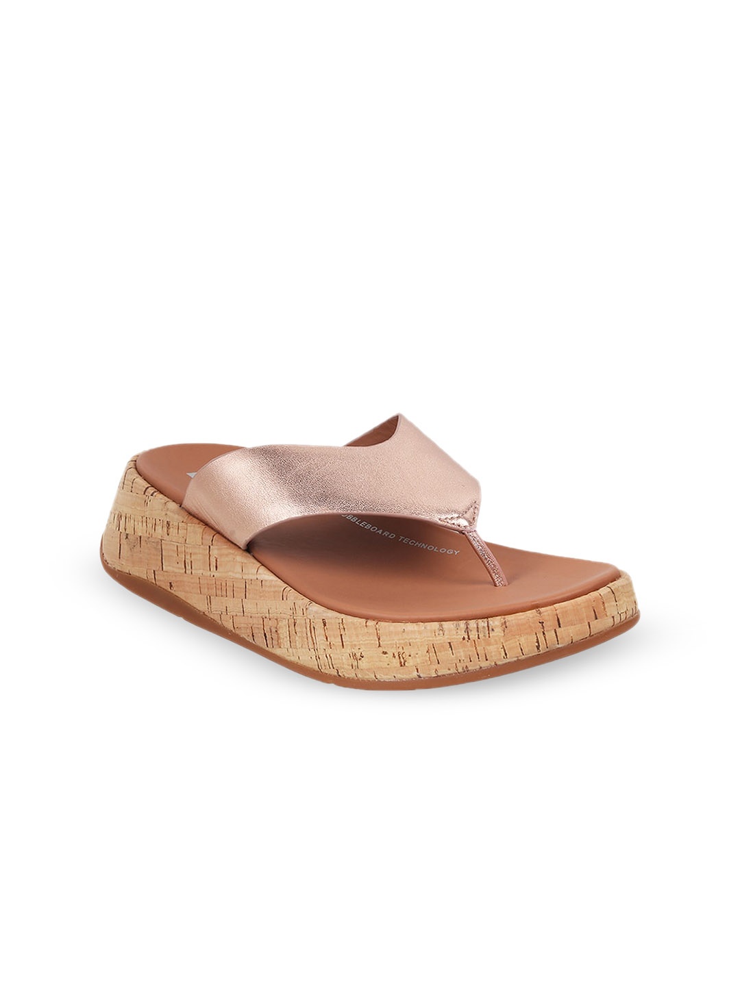 

fitflop Leather Open Toe Wedges, Pink