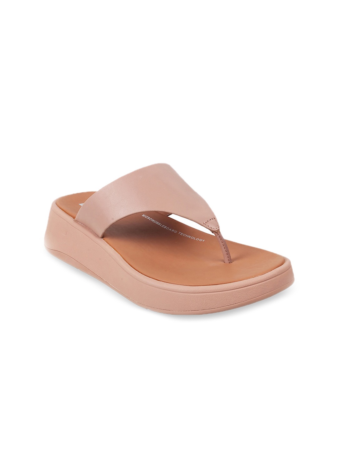 

fitflop Leather Open Toe Wedges, Beige