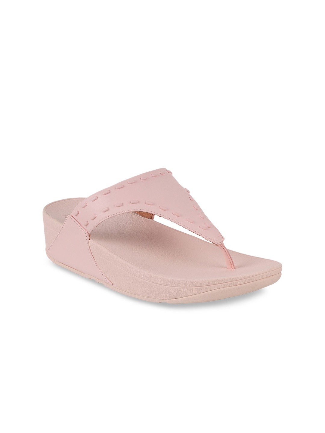 

fitflop Leather Open Toe Wedges, Pink