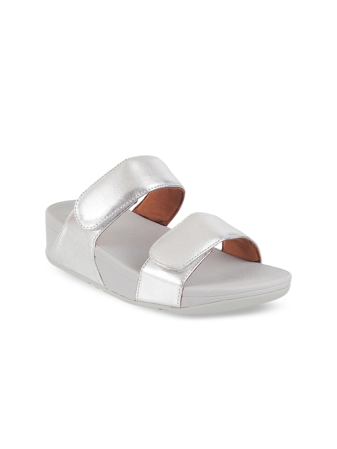 

fitflop Embellished Leather Wedges, Silver