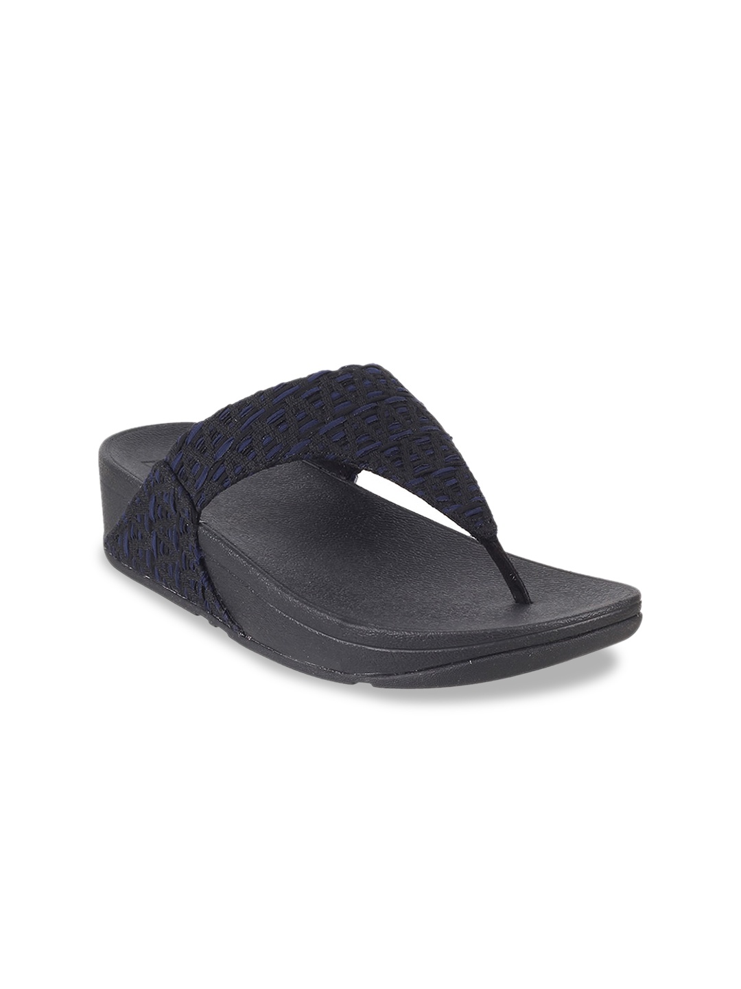 

fitflop Synthetic Open Toe Wedges, Black